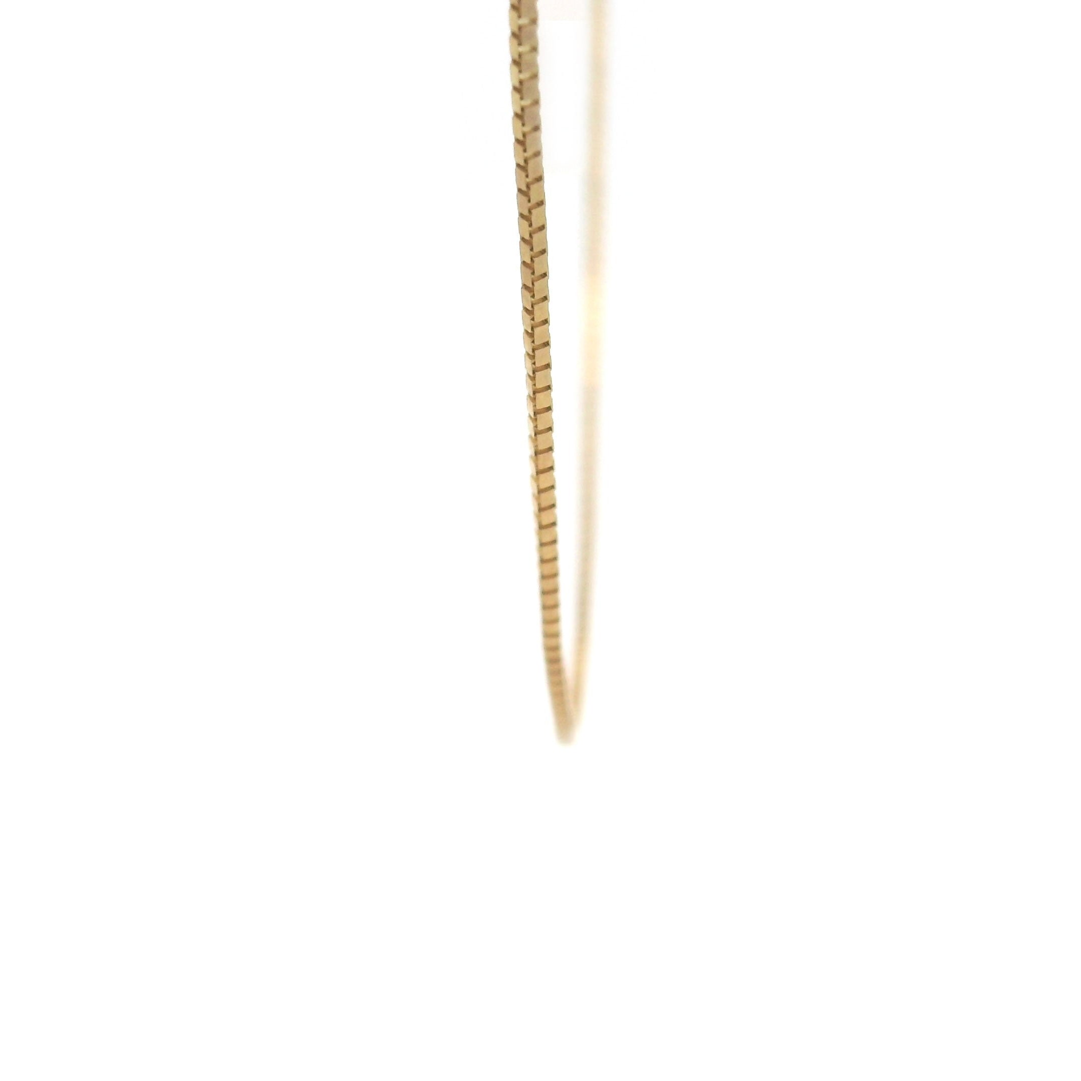 14k Yellow Gold Box Fine Chain on white background close up