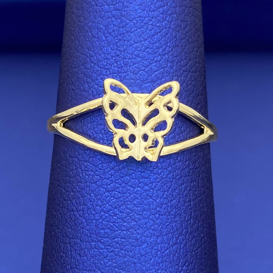 10k Butterfly Split Ring