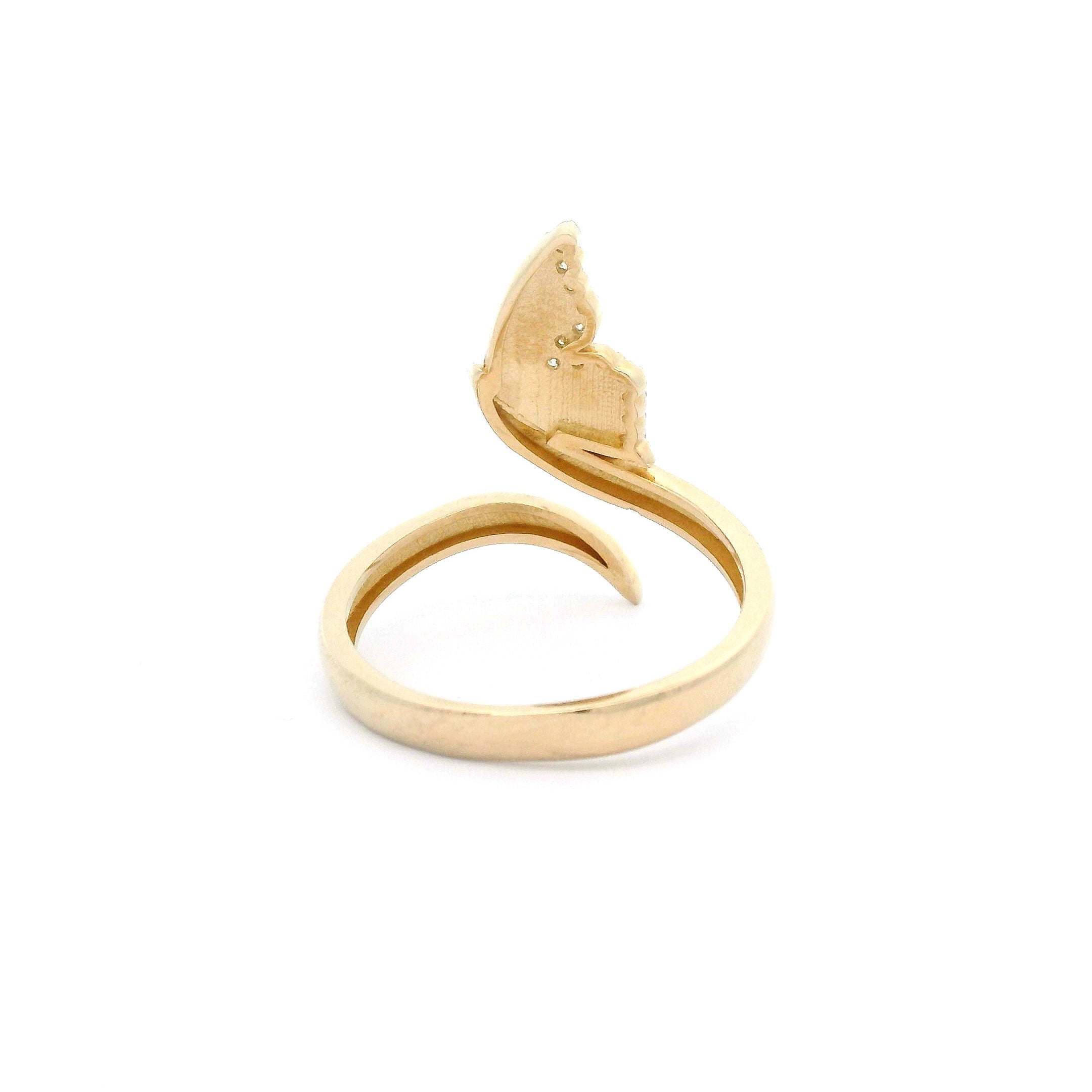14k CZ Butterfly Open Ring back