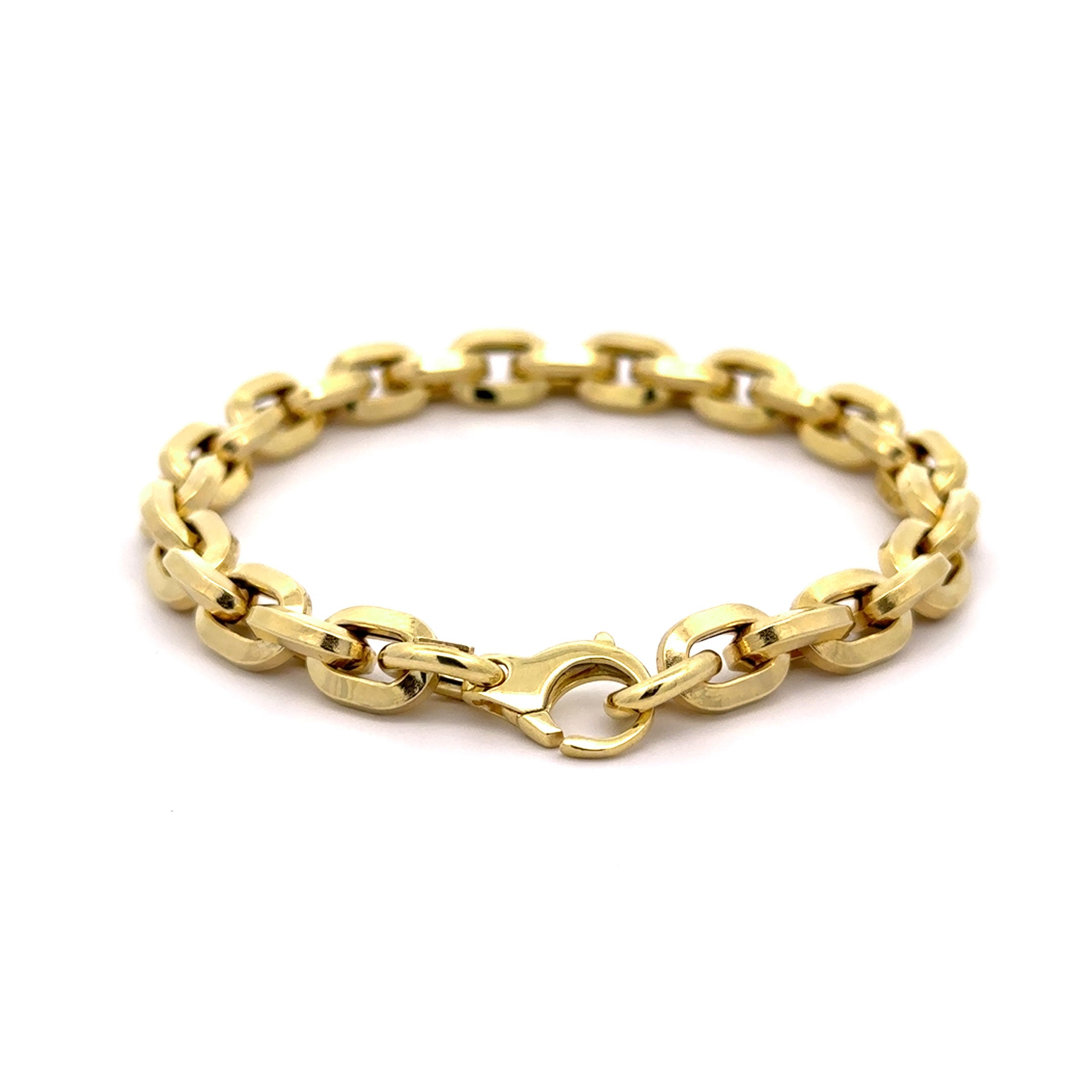 10k Fancy Cable Link Bracelet 8mm Lobster Lock