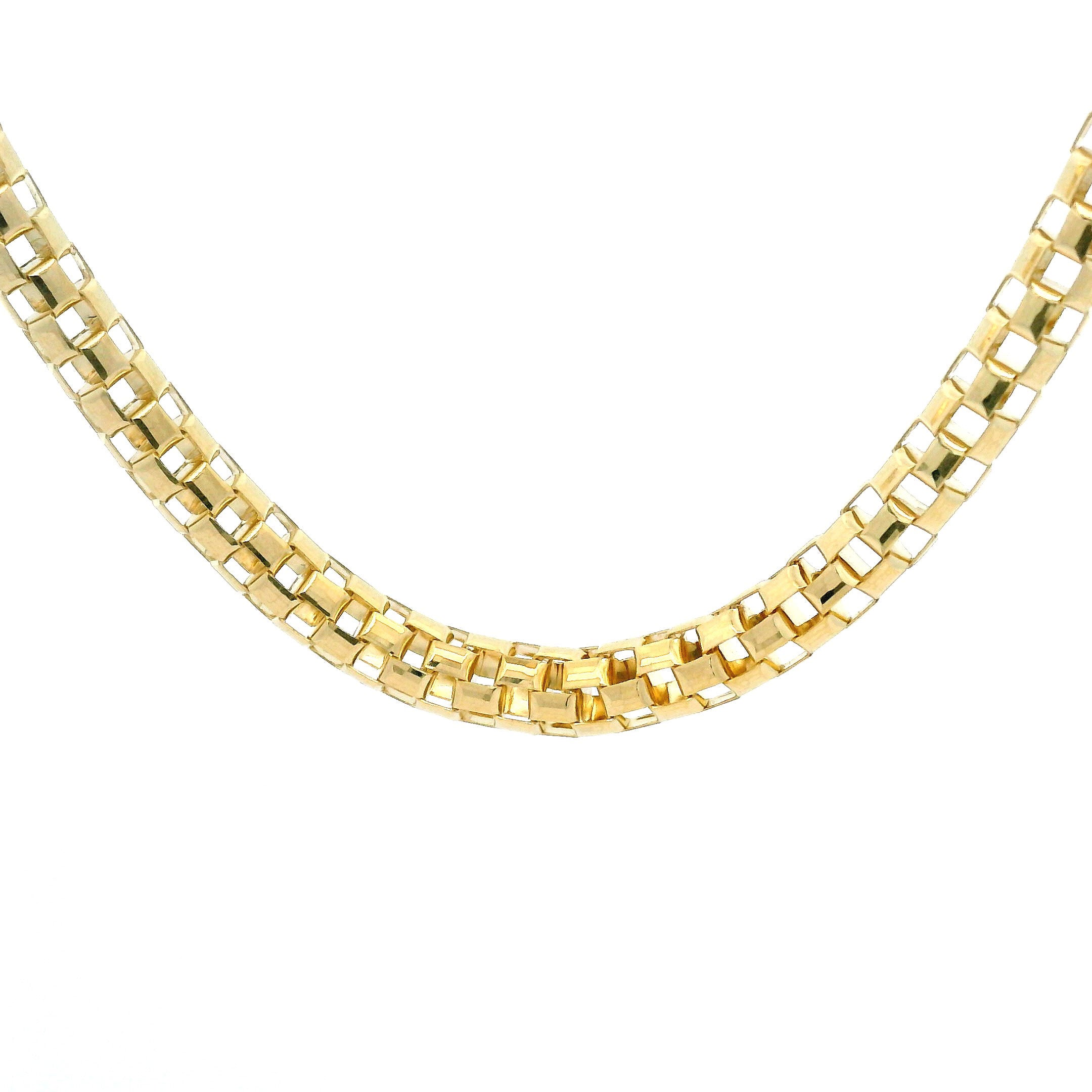 10k Fancy Checkered Style Hollow Chain 3.5mm