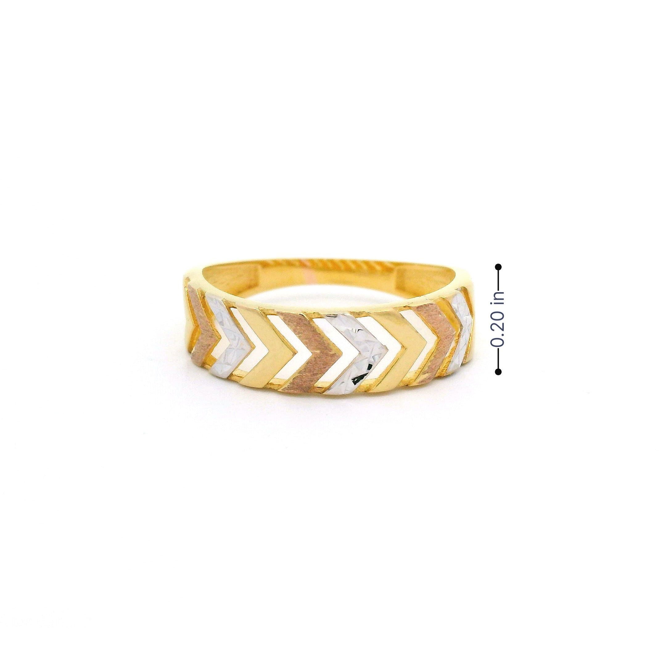 14k Tri-color Arrow Pattern Ring size