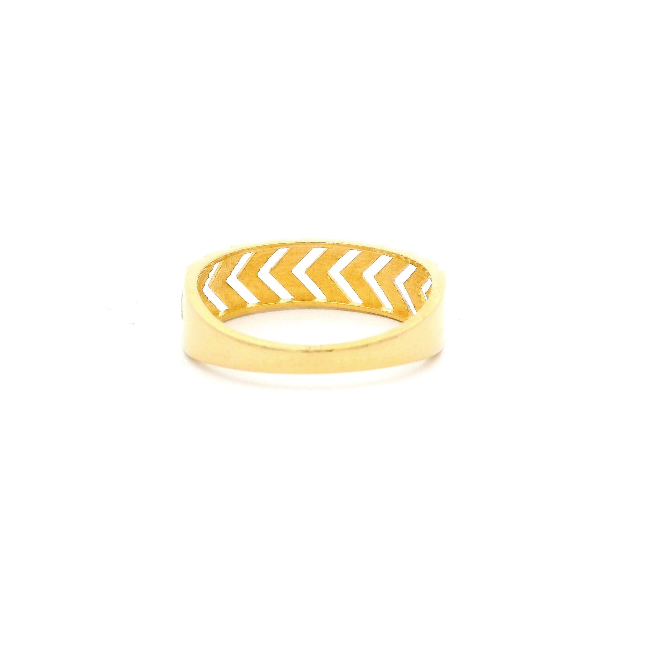 14k Tri-color Arrow Pattern Ring back