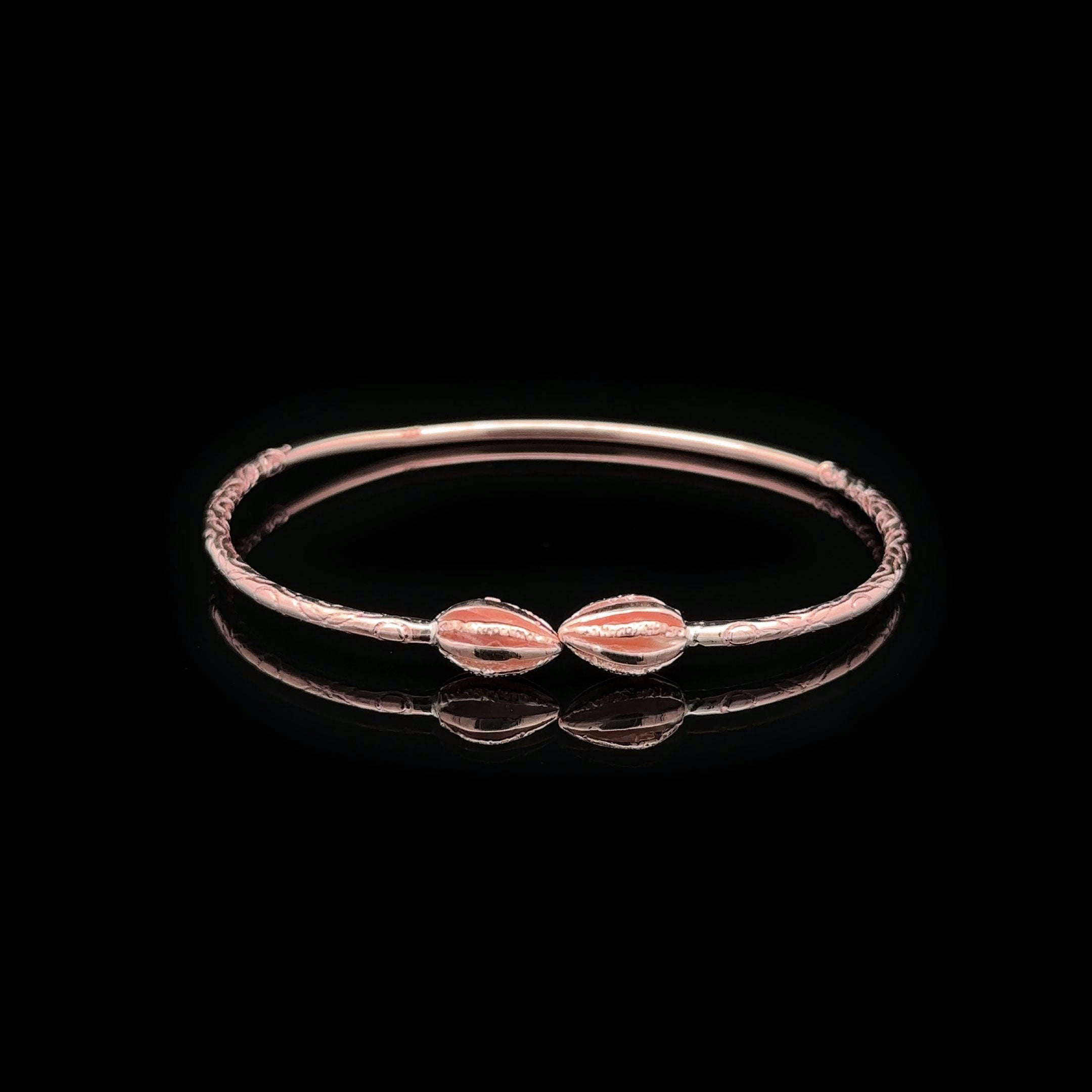 West Indian Bangle - Baby with Classic Cocoa Heads Rose Gold