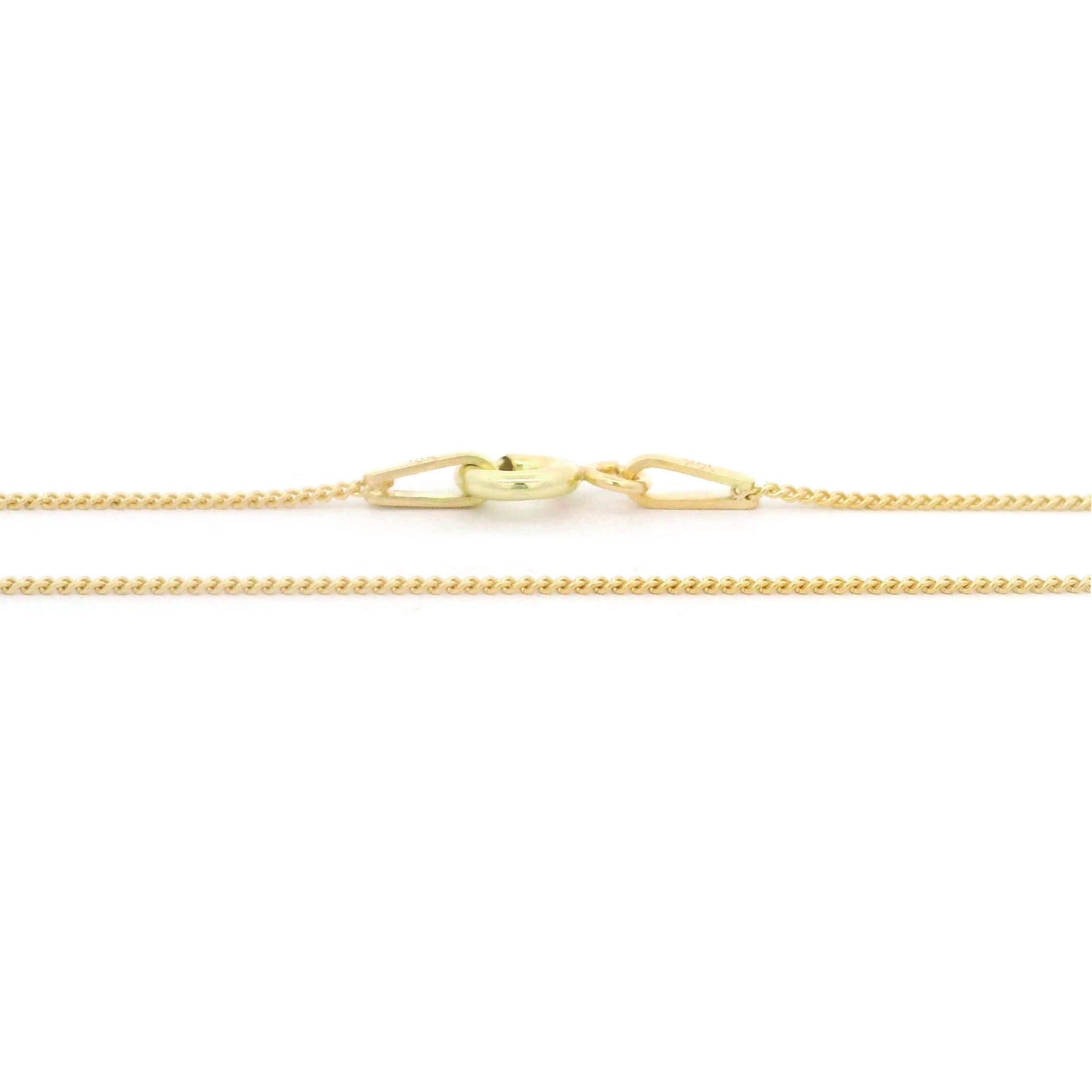 10k gold thin Cuban Chain on white background spring lock