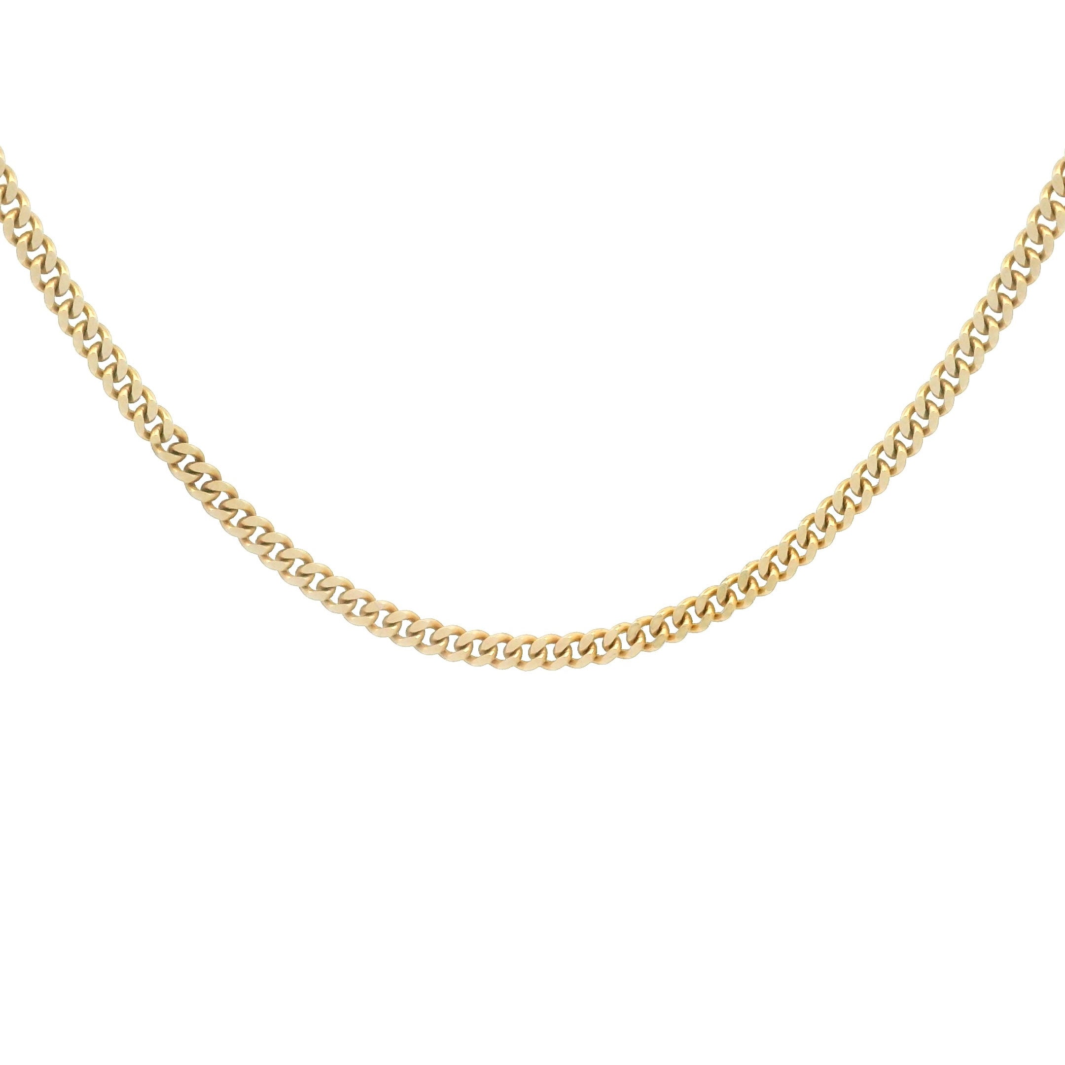 10k solid gold cuban link chain 1.5mm on a white background