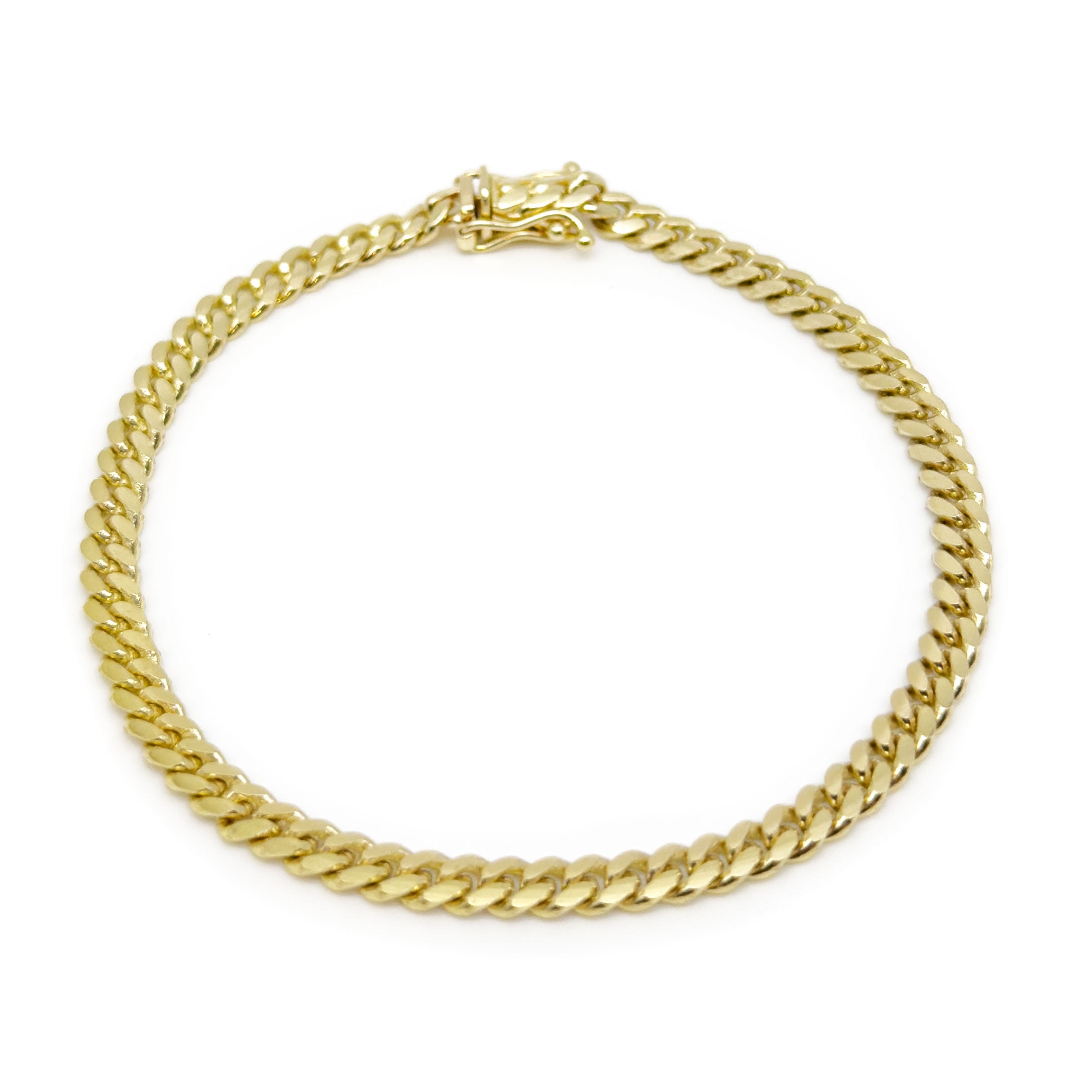 10k Solid Cuban Bracelet 4.25mm on a white background