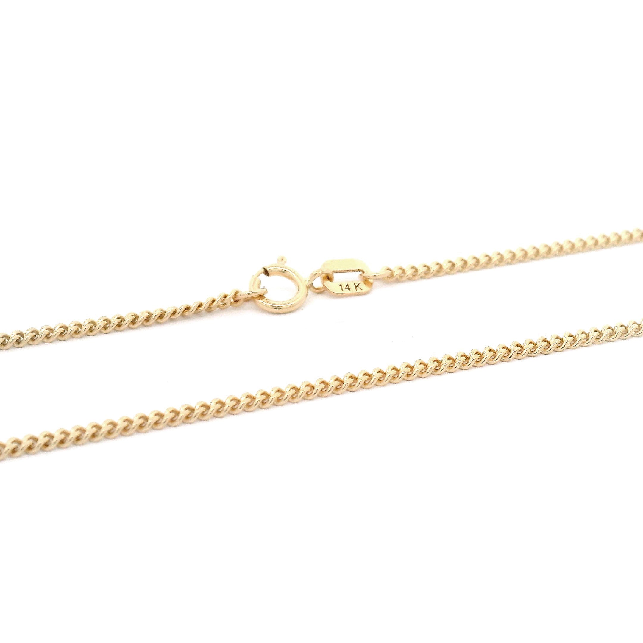 14k Cuban Fine Chain 1.5mm Spring Hook