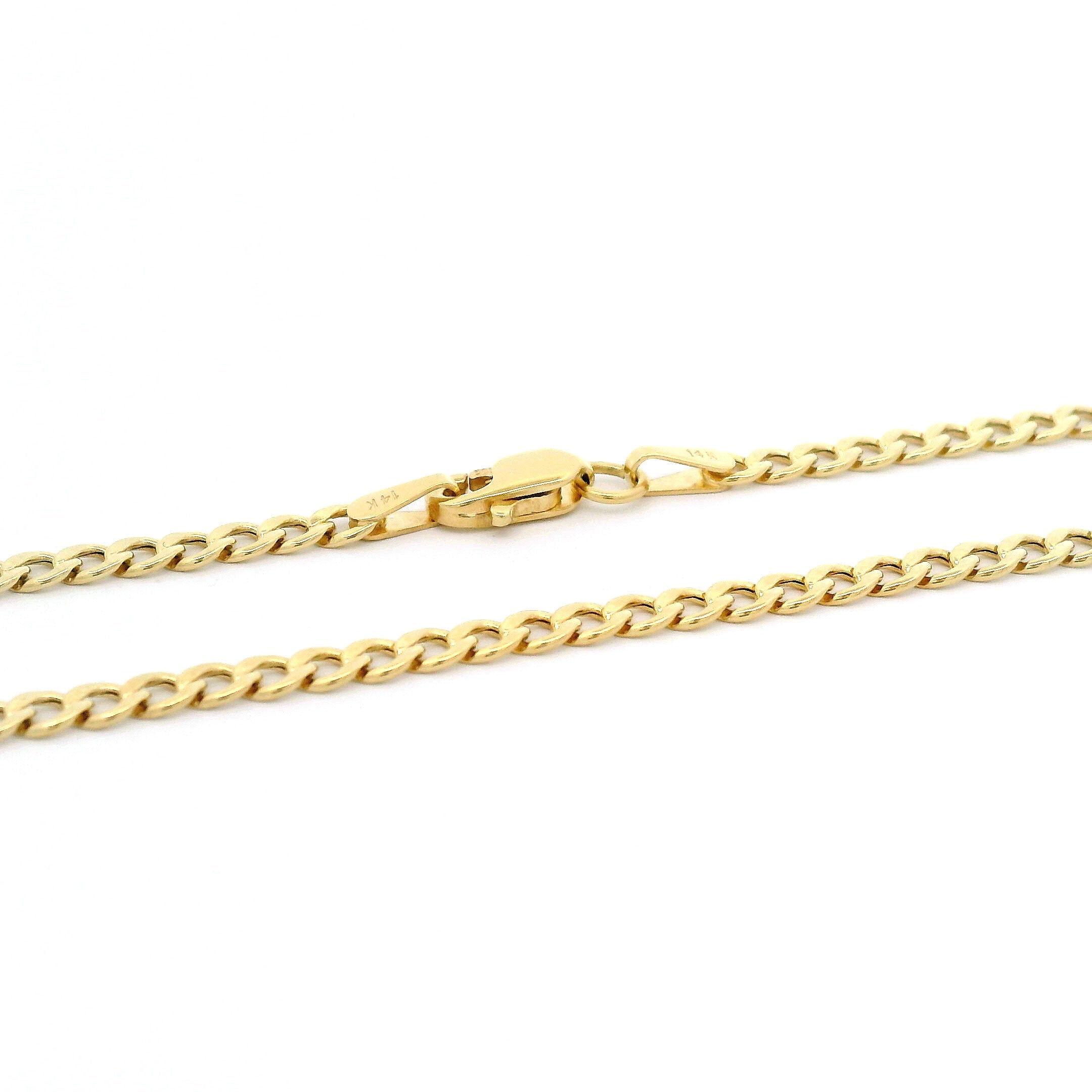 14k Curb Chain 2.5mm Lobster Lock