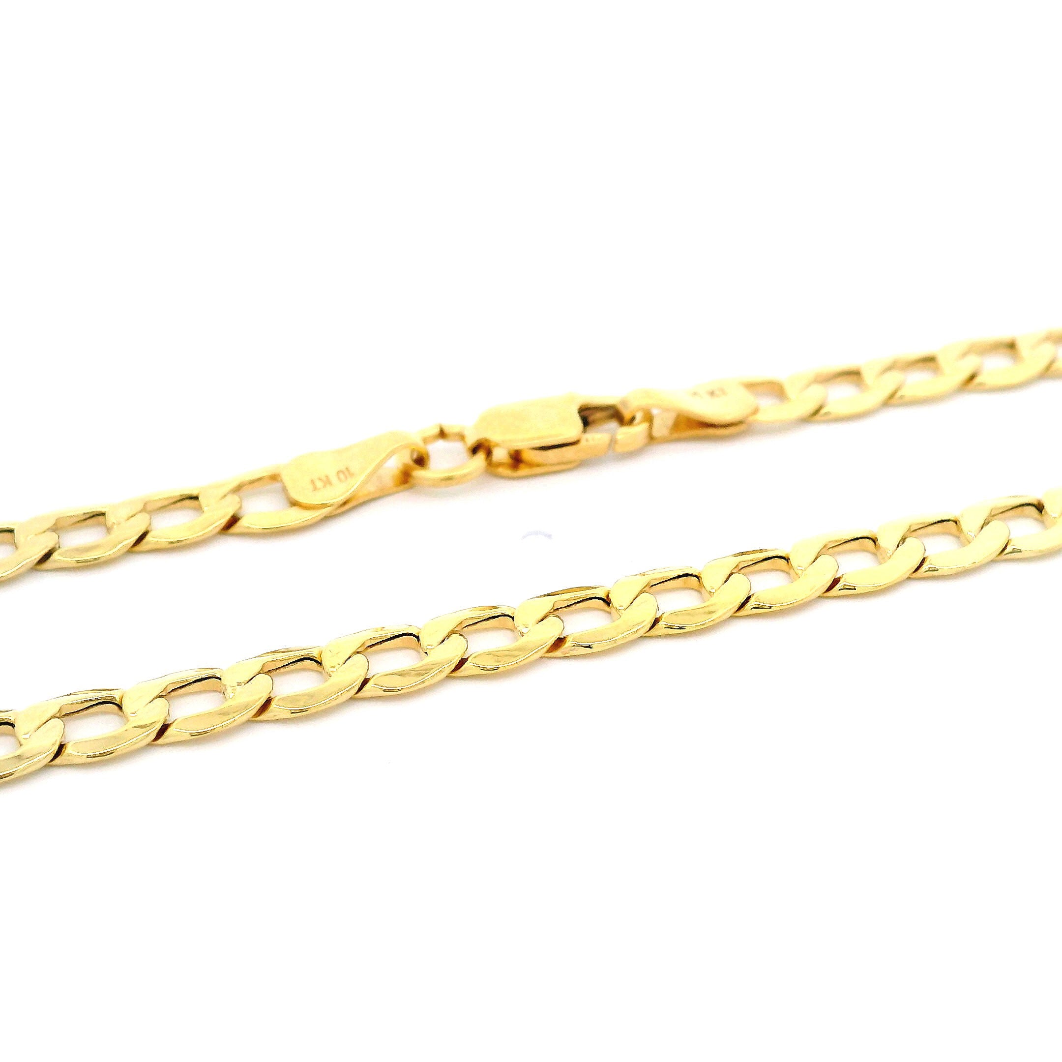 10k Hollow Curb Chain 4.5mm Lobster Lock