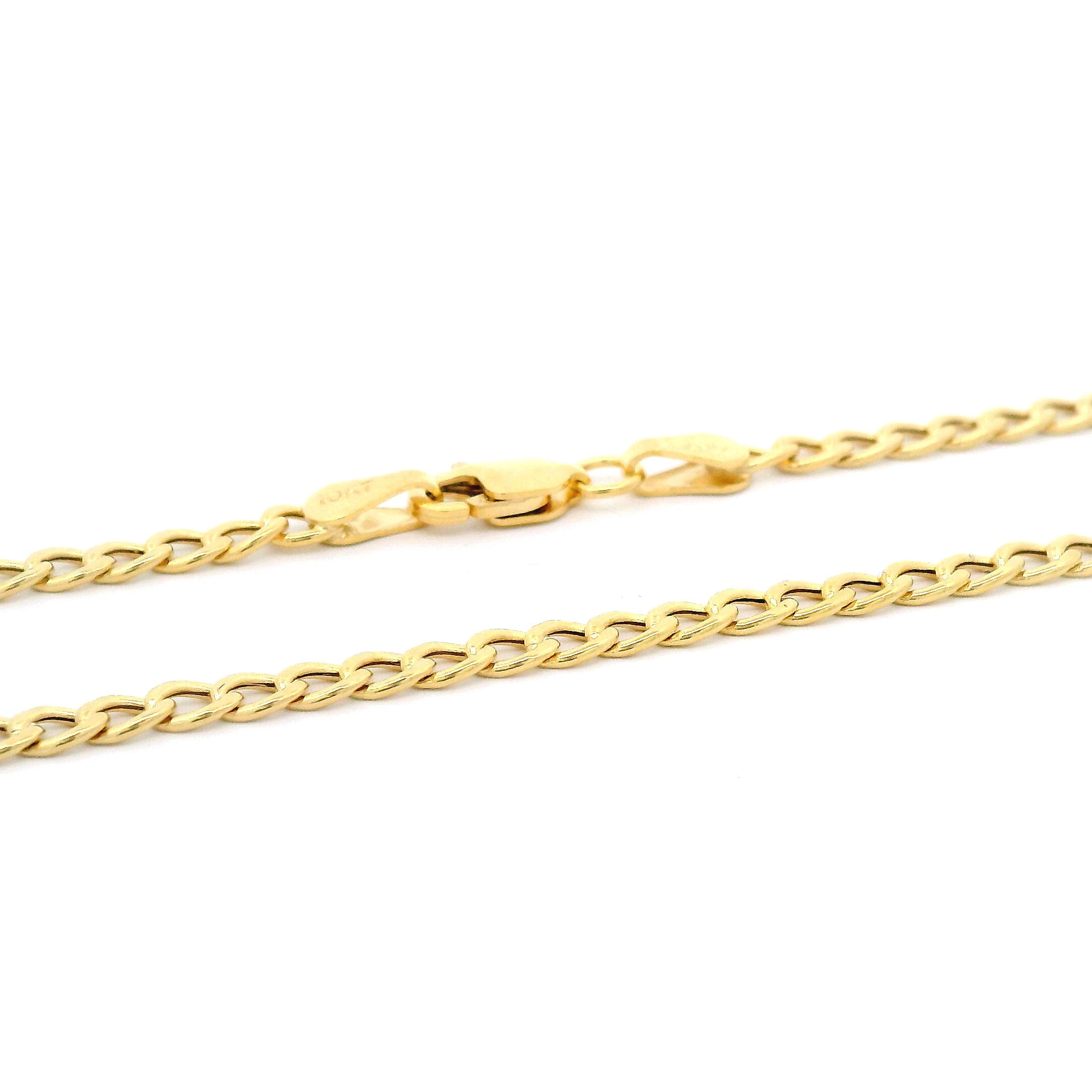 10k Curb Oval Chain 2.5mm Lobster Lock