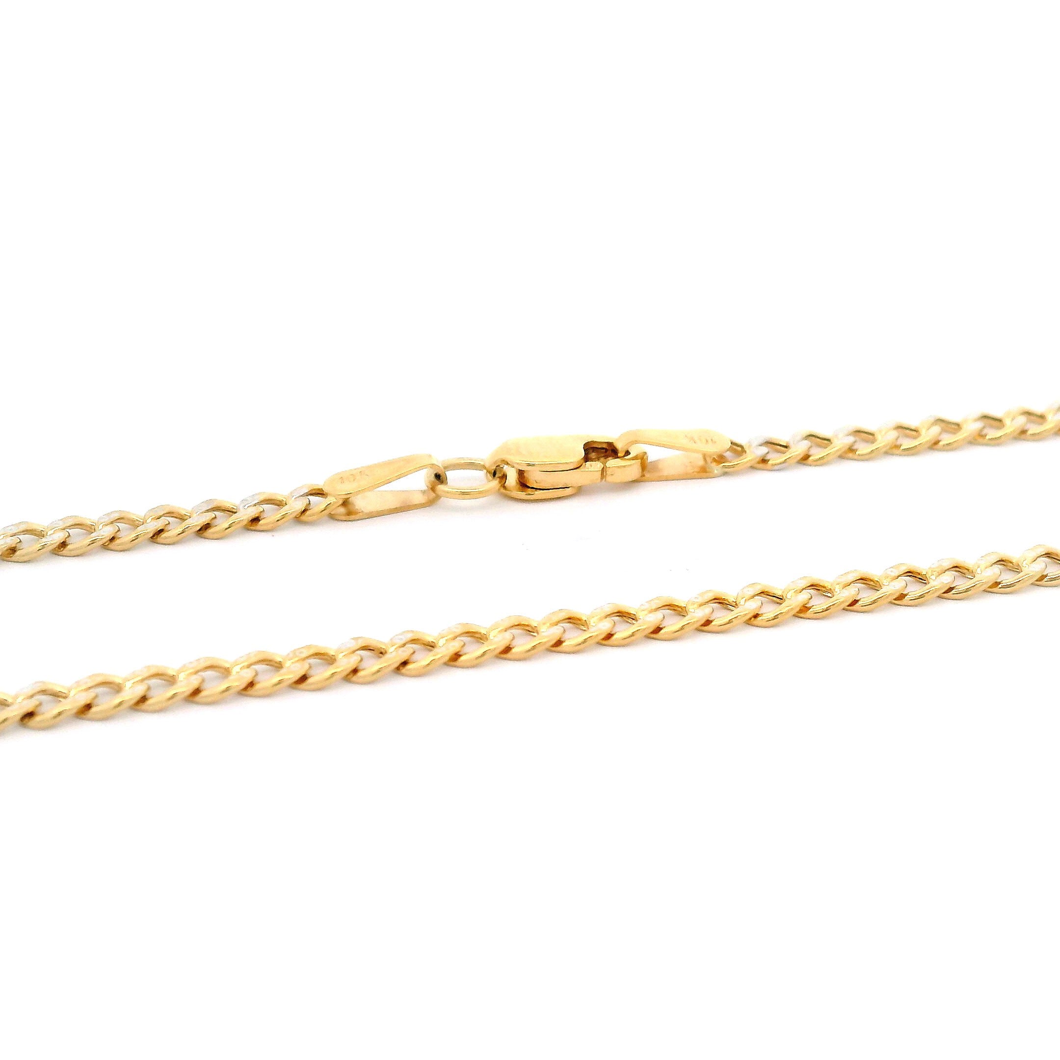 10k Curb Pave Chain 2.5mm Lobster Lock