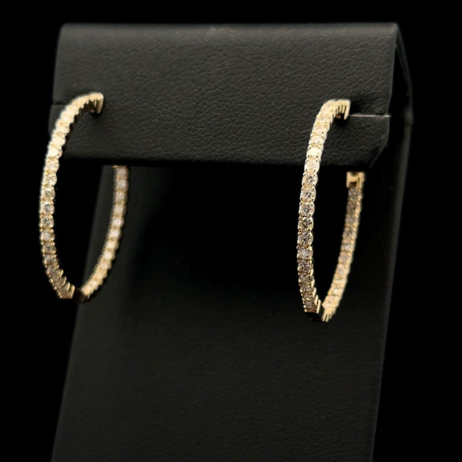 Diamond Hoop Earrings 14k Yellow Gold 1.50ctw