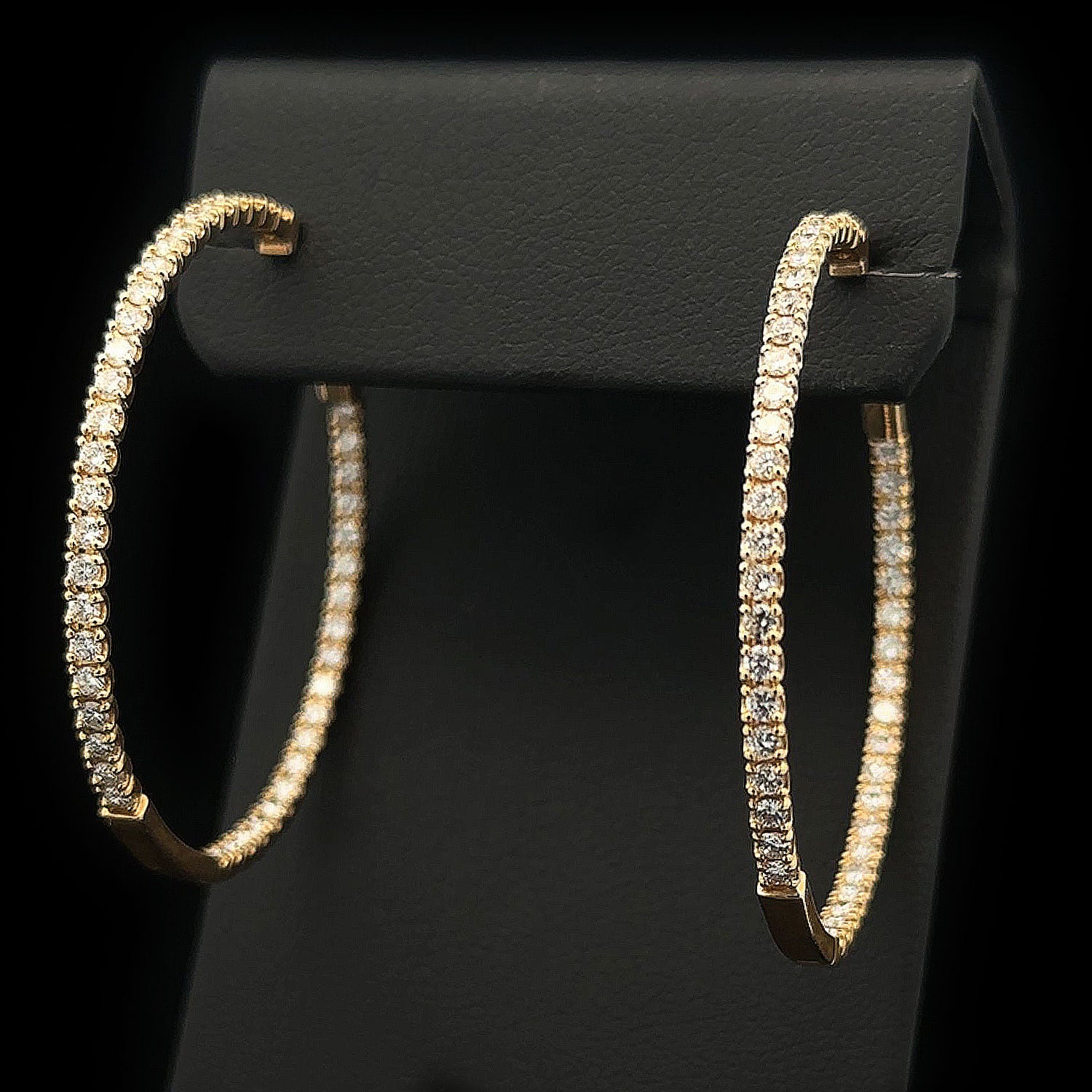 Diamond Hoop Earrings 14k Yellow Gold 2.25ctw