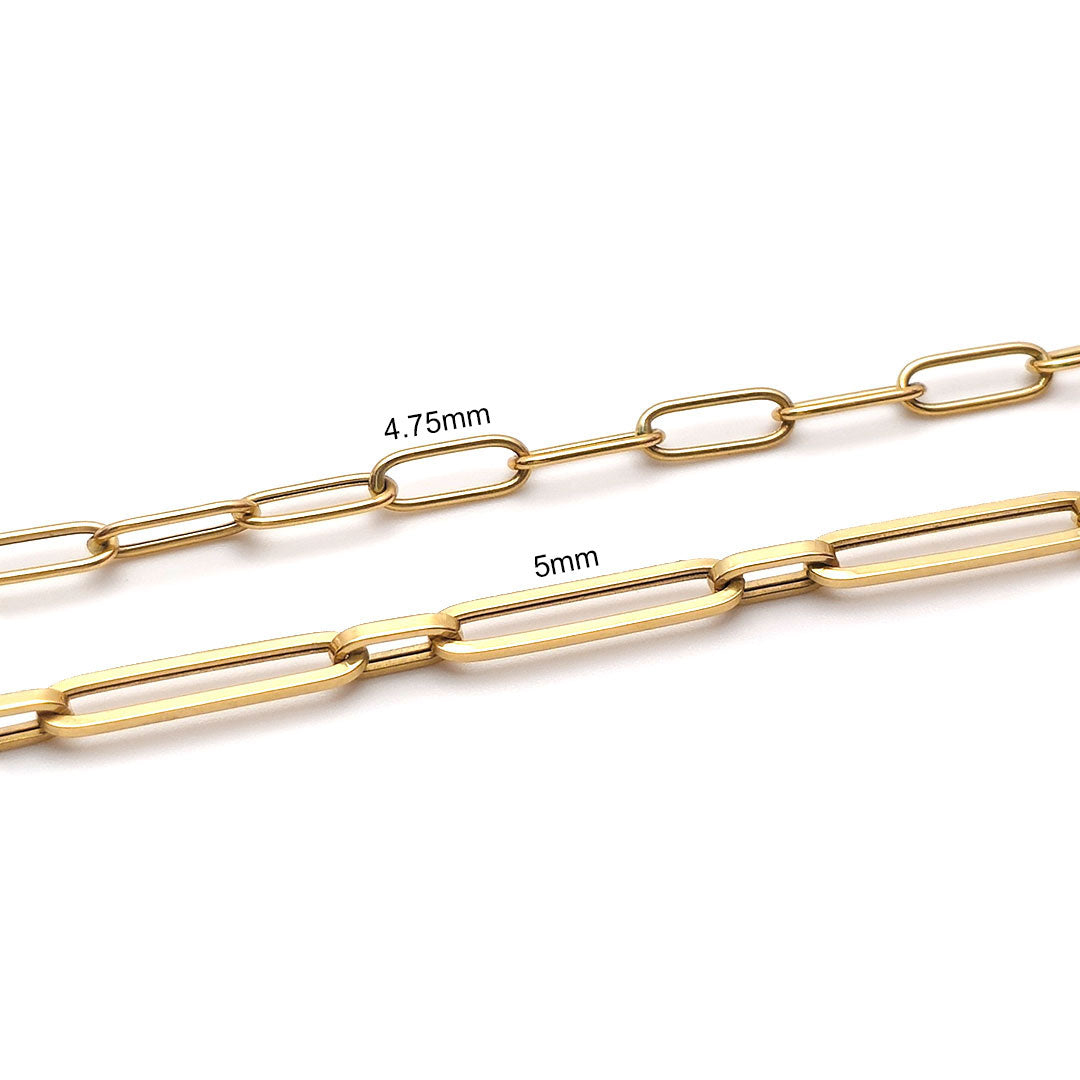 14k Double Layered Cable Paper Clip Necklace