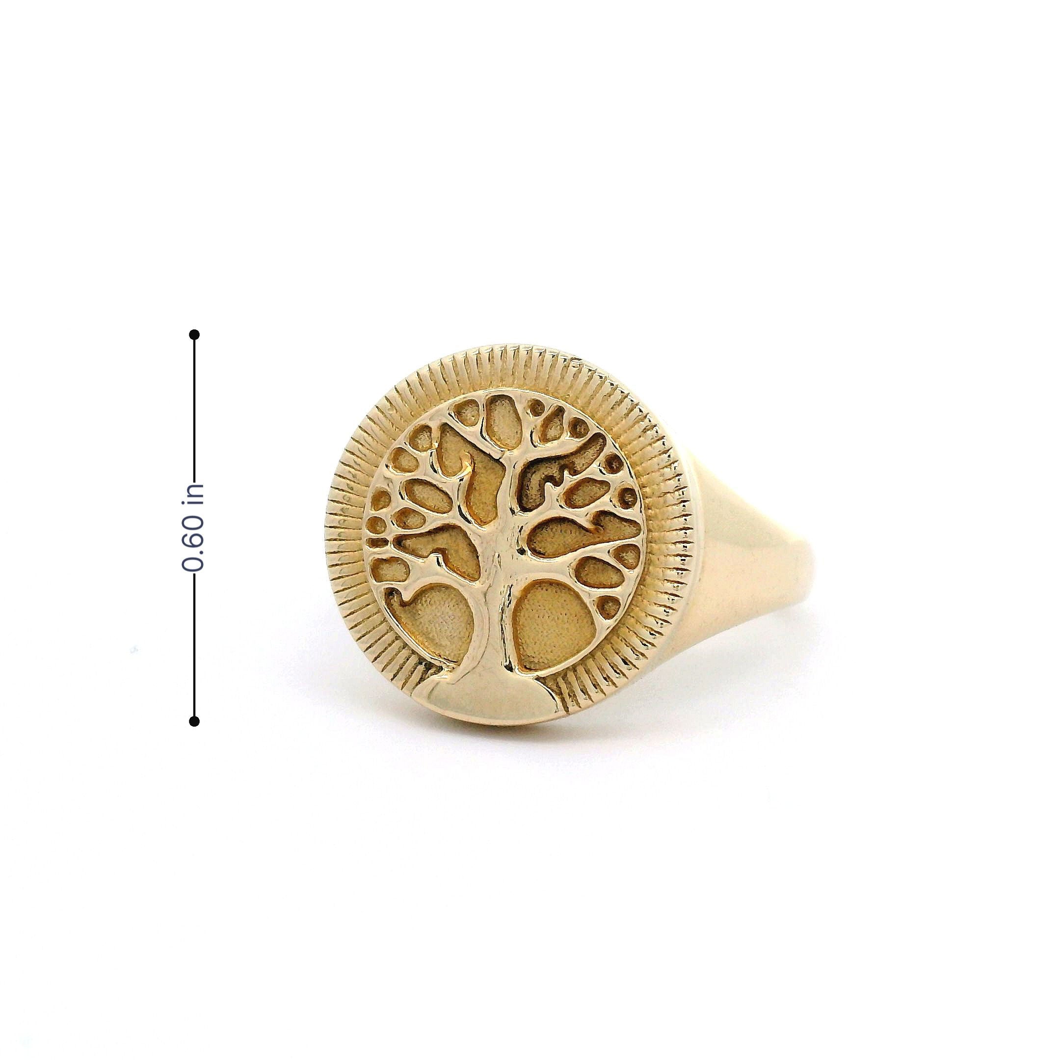 14k Family Tree Circle Ring size