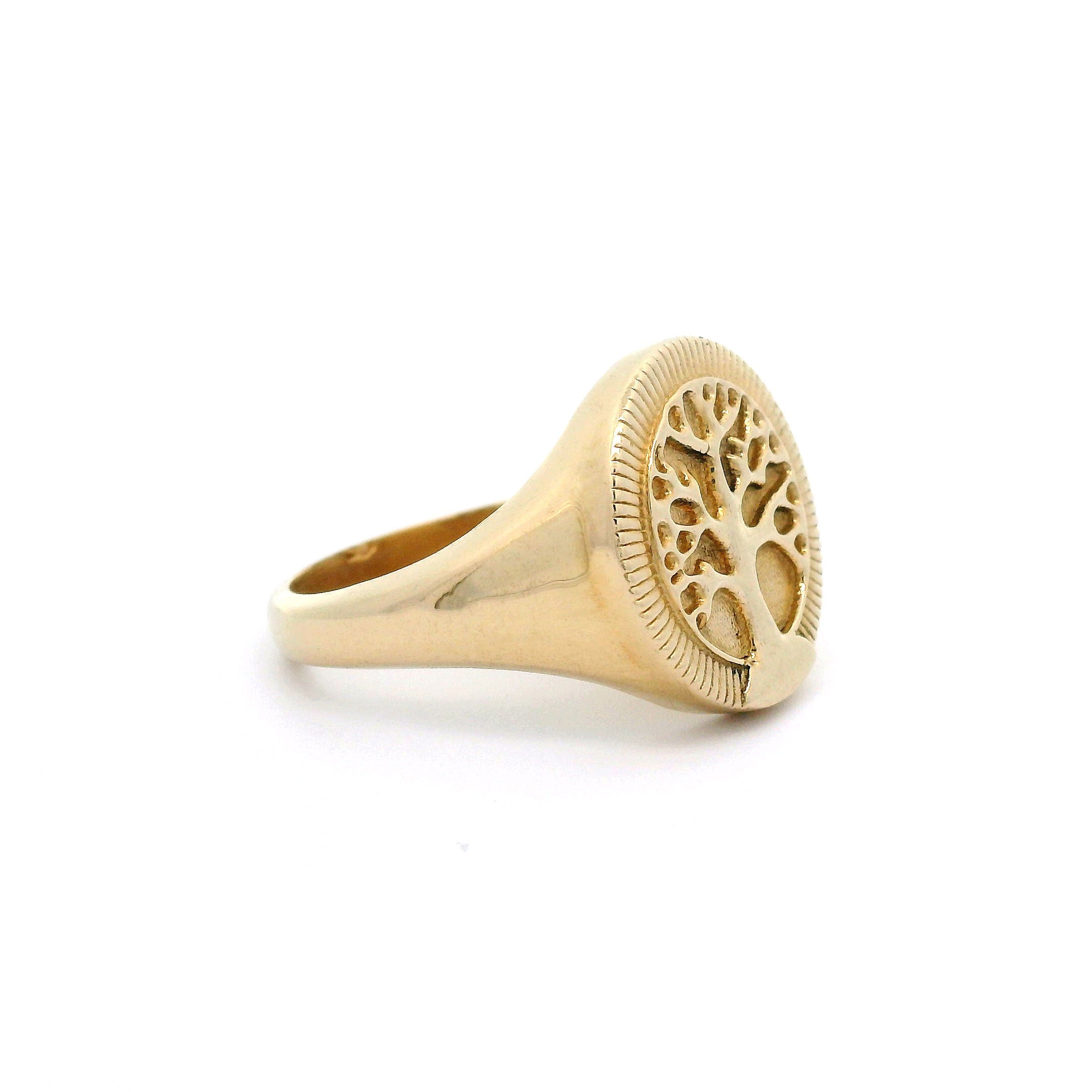 14k Family Tree Circle Ring side