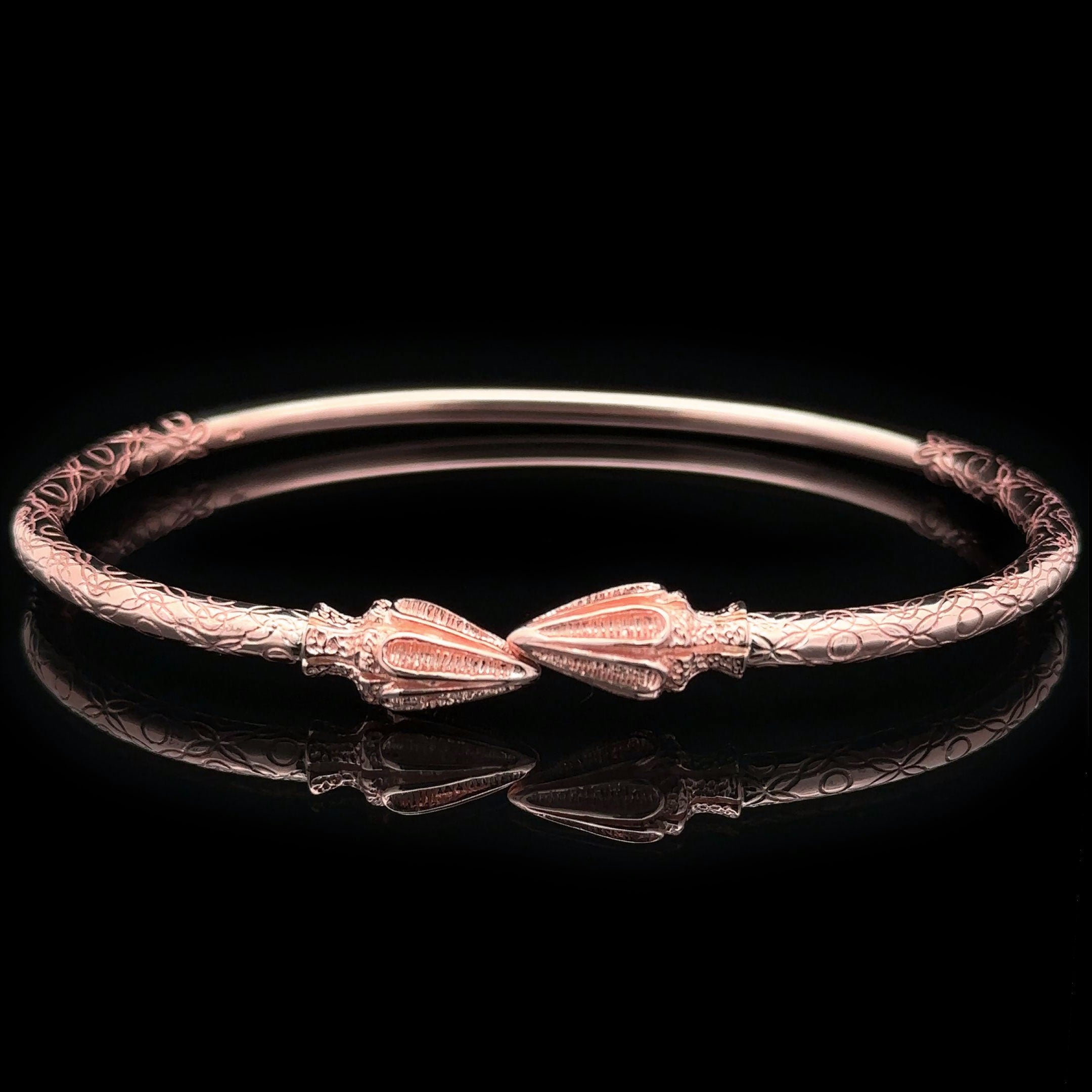 West Indian Bangle - X-Large with Fancy Cocoa Heads Rose Gold