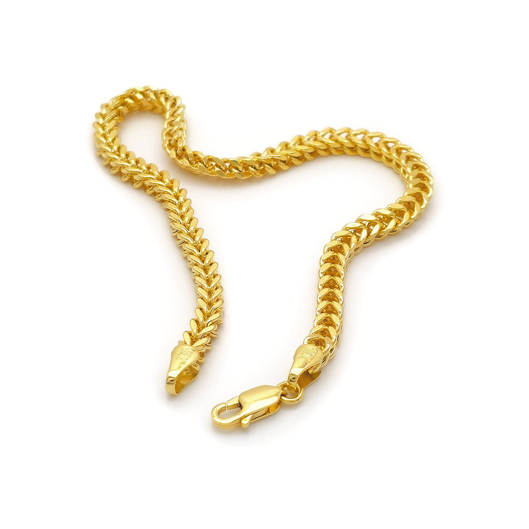 10k Yellow Gold Franco Bracelet 4mm Opened