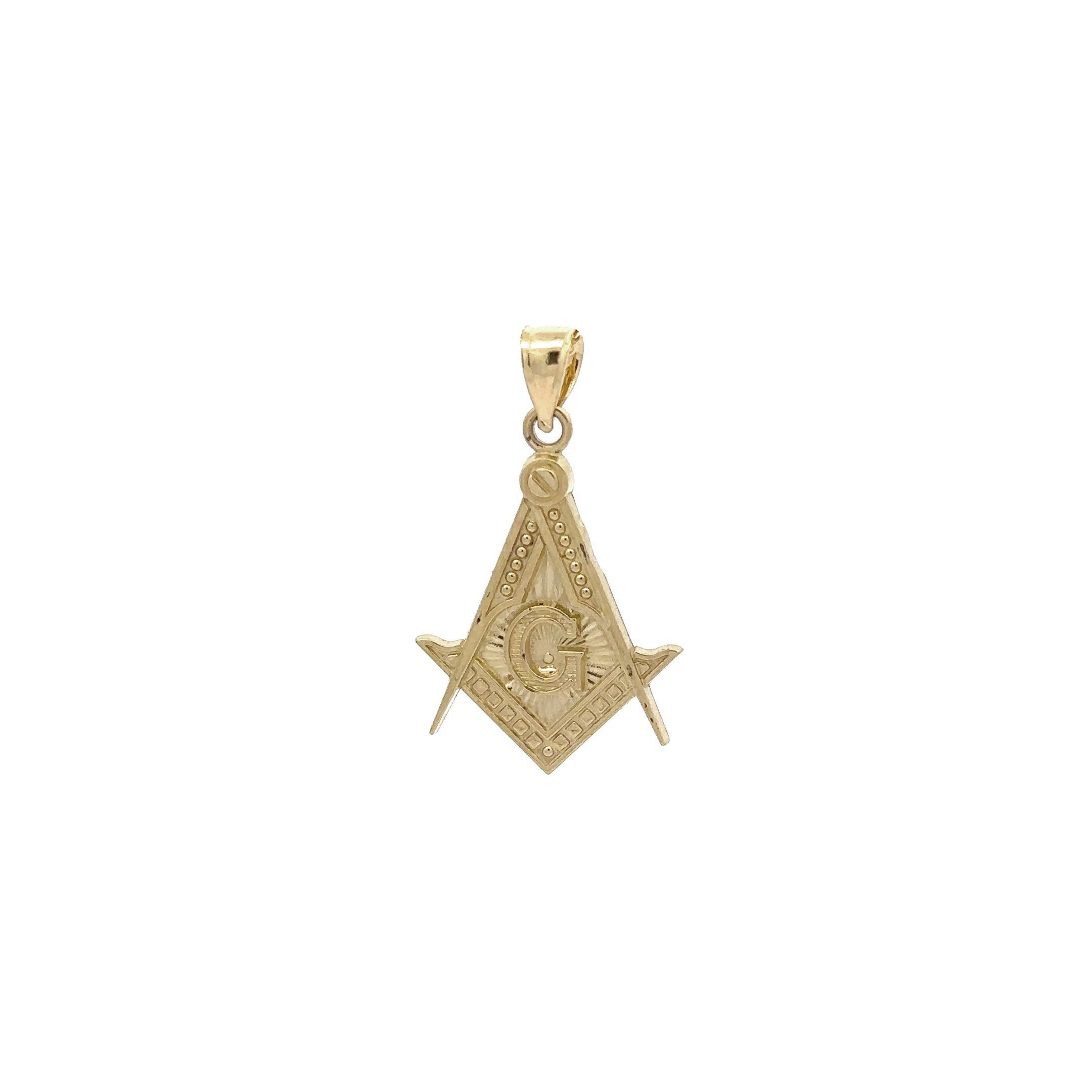 10k Freemason Masonic Symbol Pendant