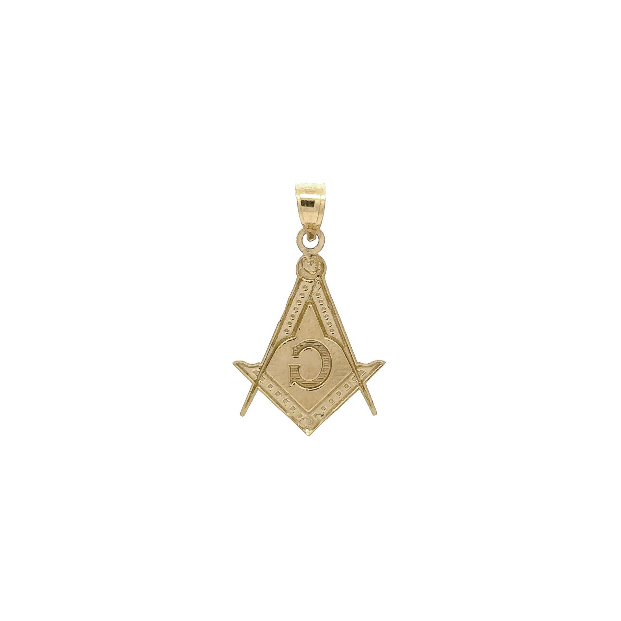 10k Freemason Masonic Symbol Pendant Back