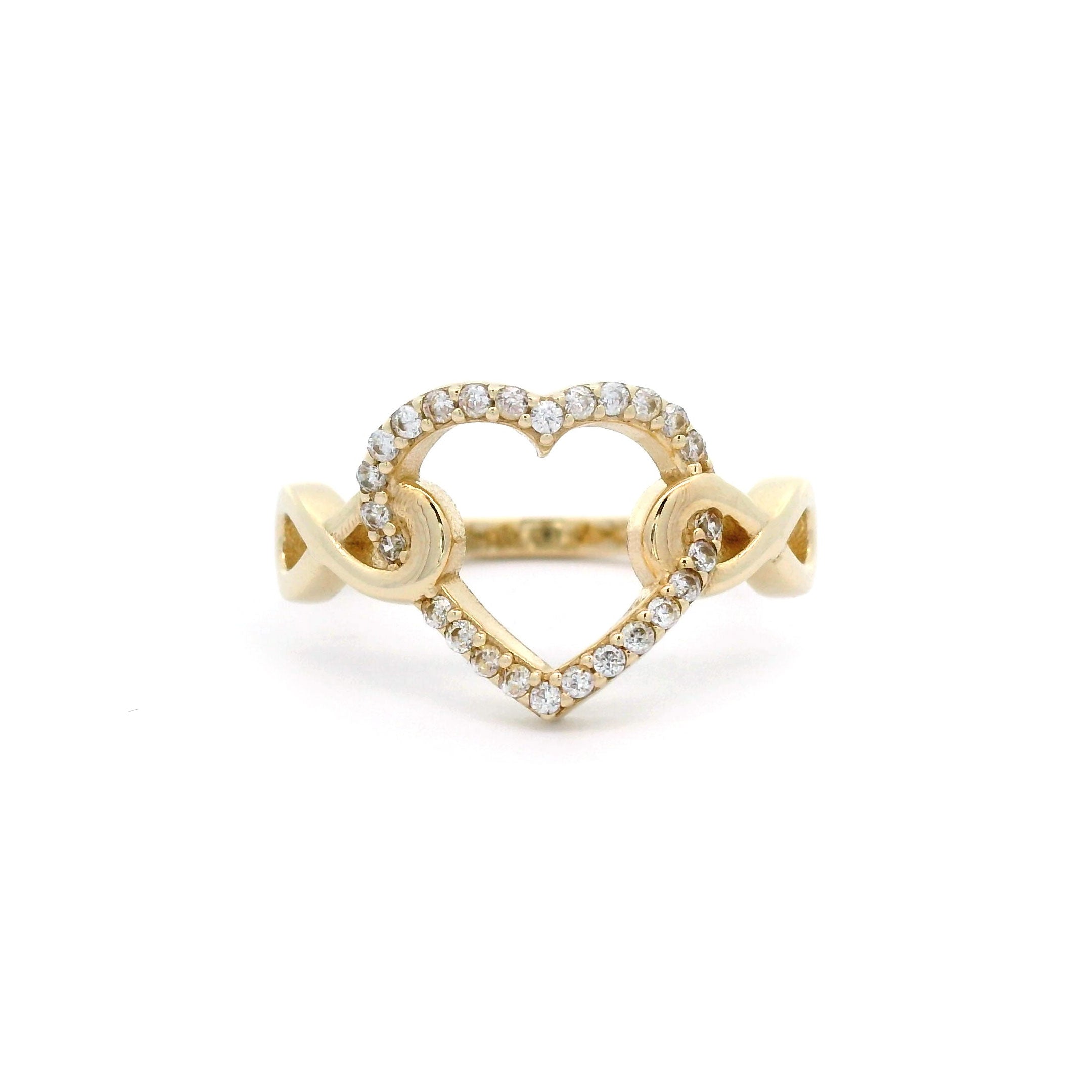 Heart & Infinity Ring in 10k Yellow Gold