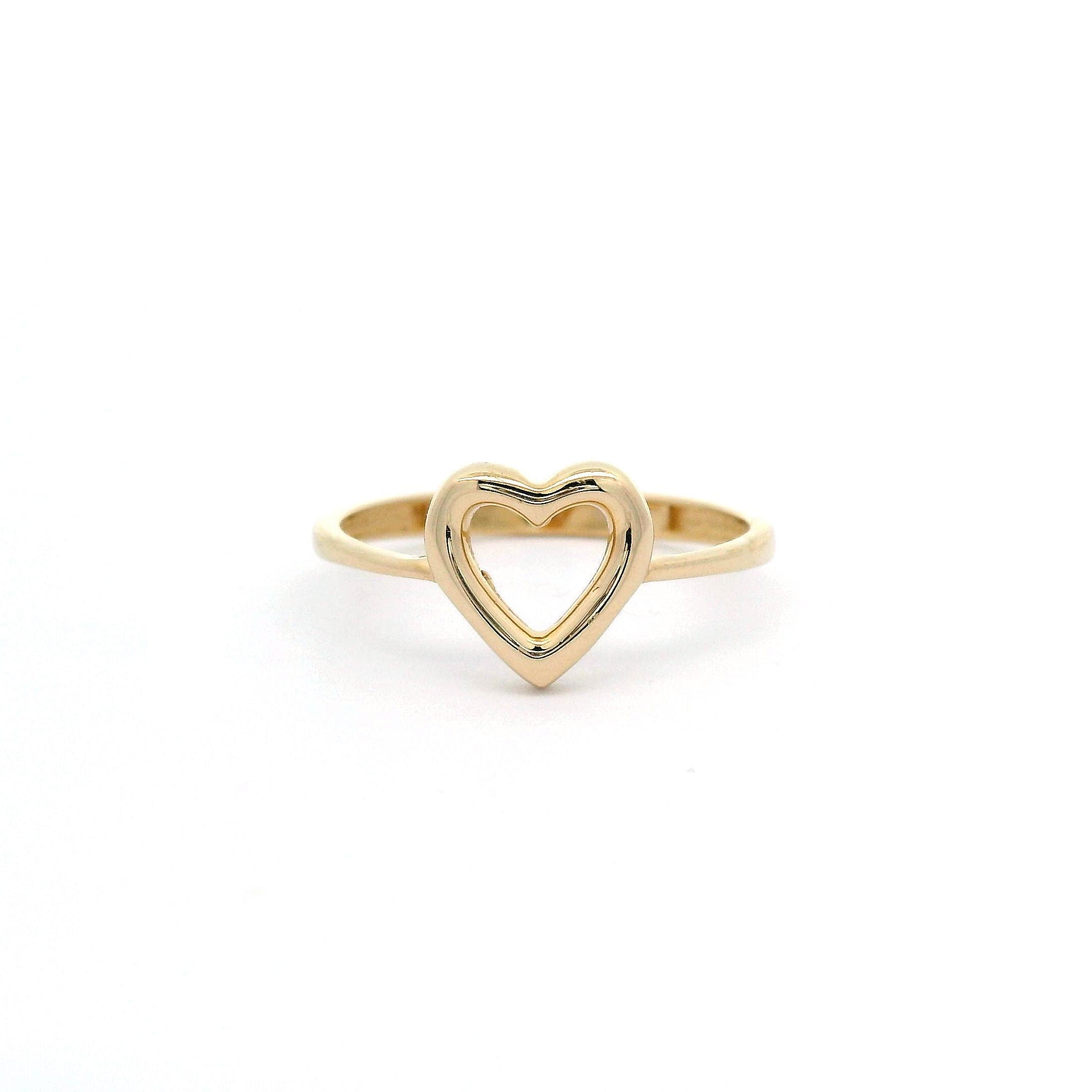 14k Heart Outline Ring
