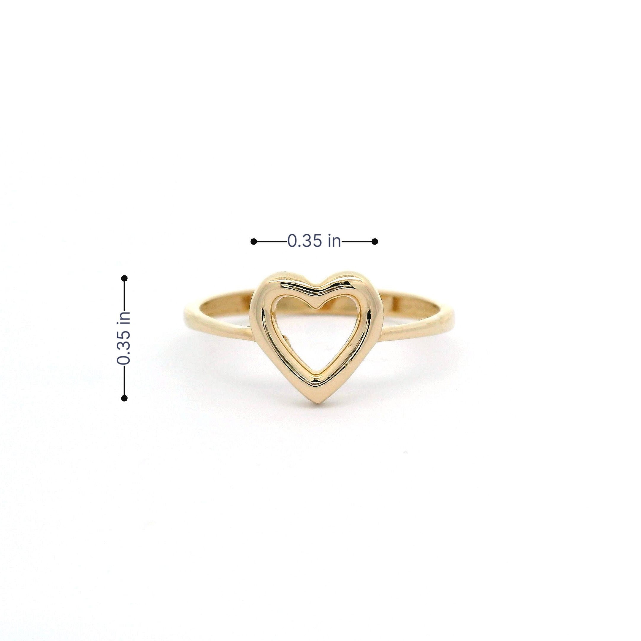 14k Heart Outline Ring size
