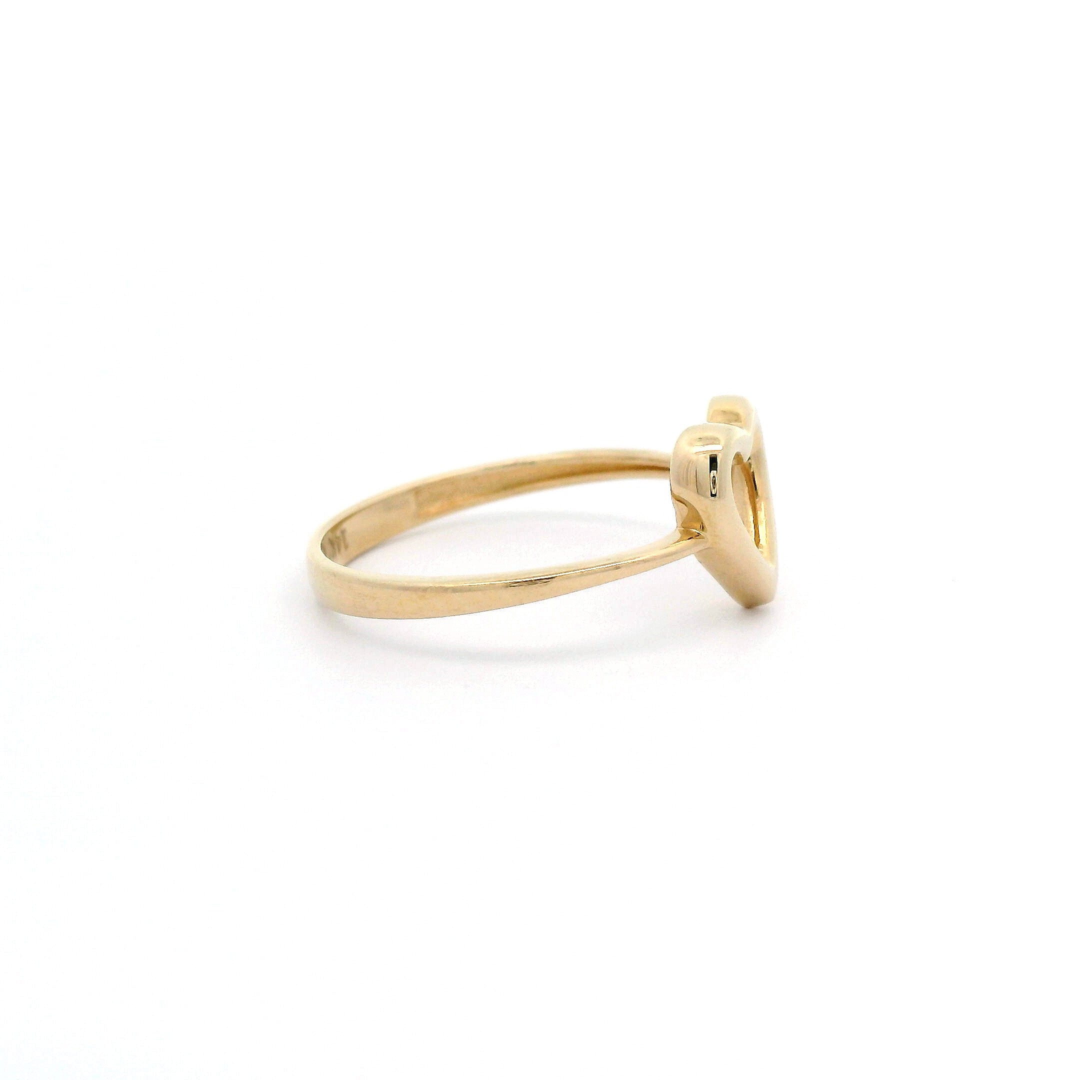 14k Heart Outline Ring side