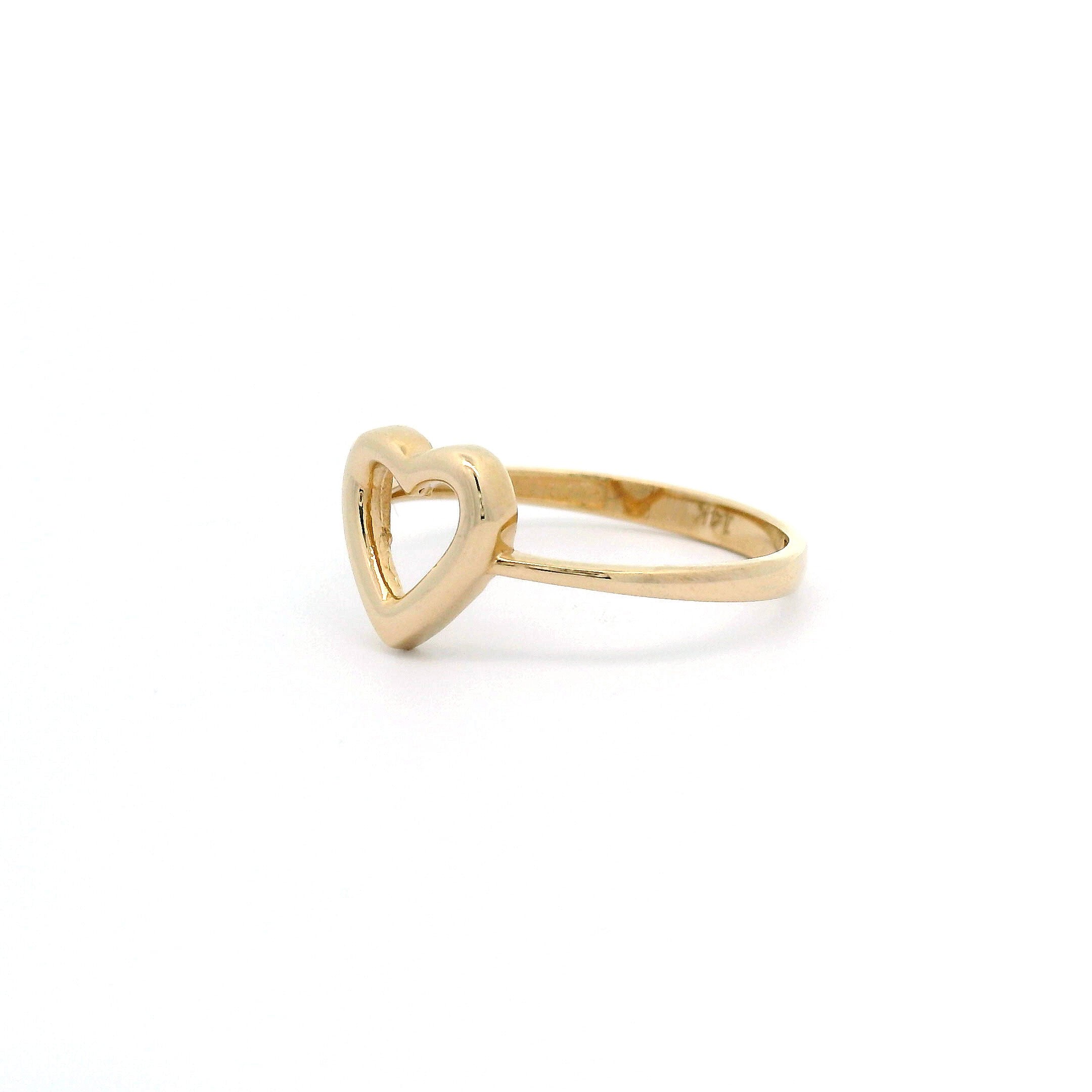 14k Heart Outline Ring left
