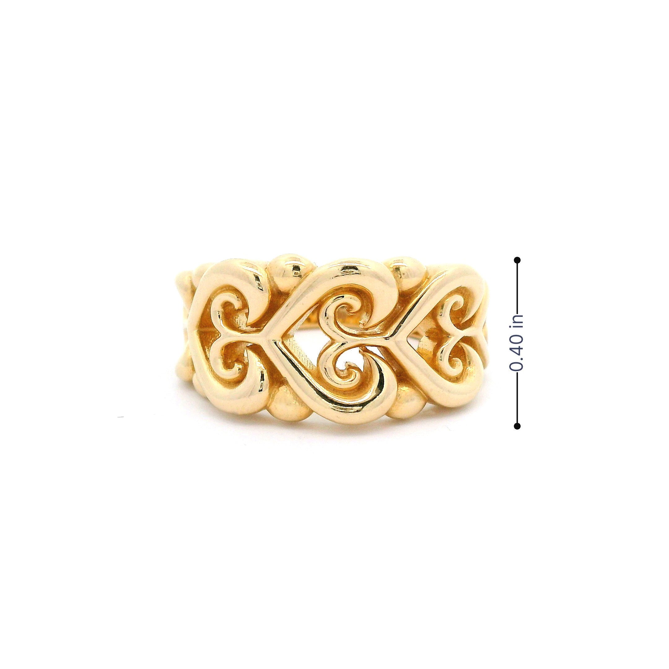 14k Heart Filigree Ring size