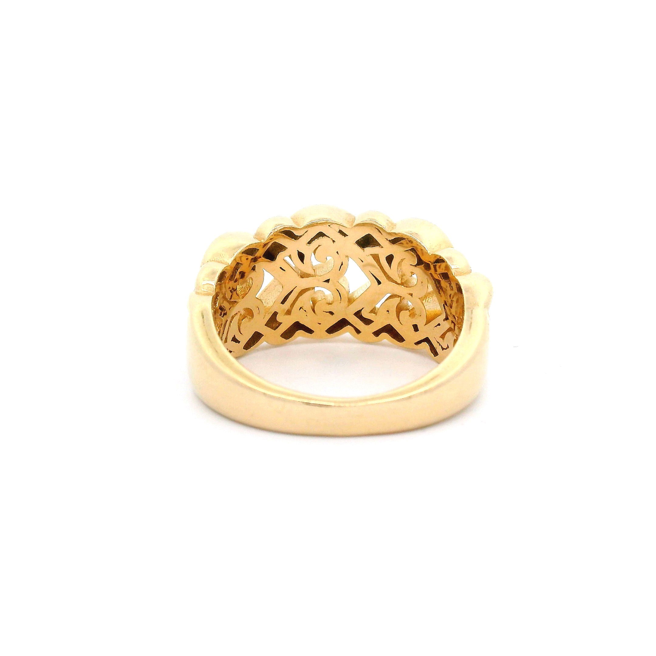 14k Heart Filigree Ring back