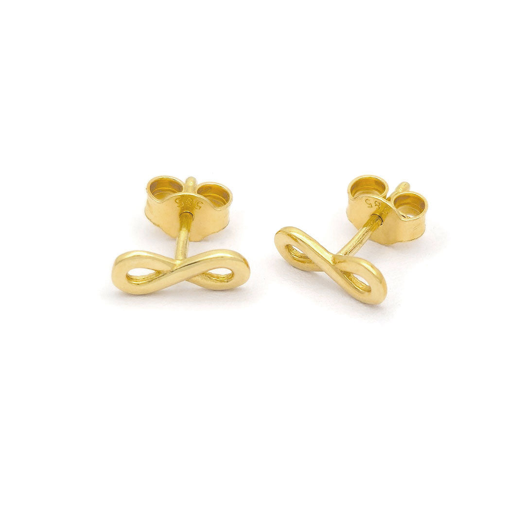 14k Infinity Stud Earrings Side