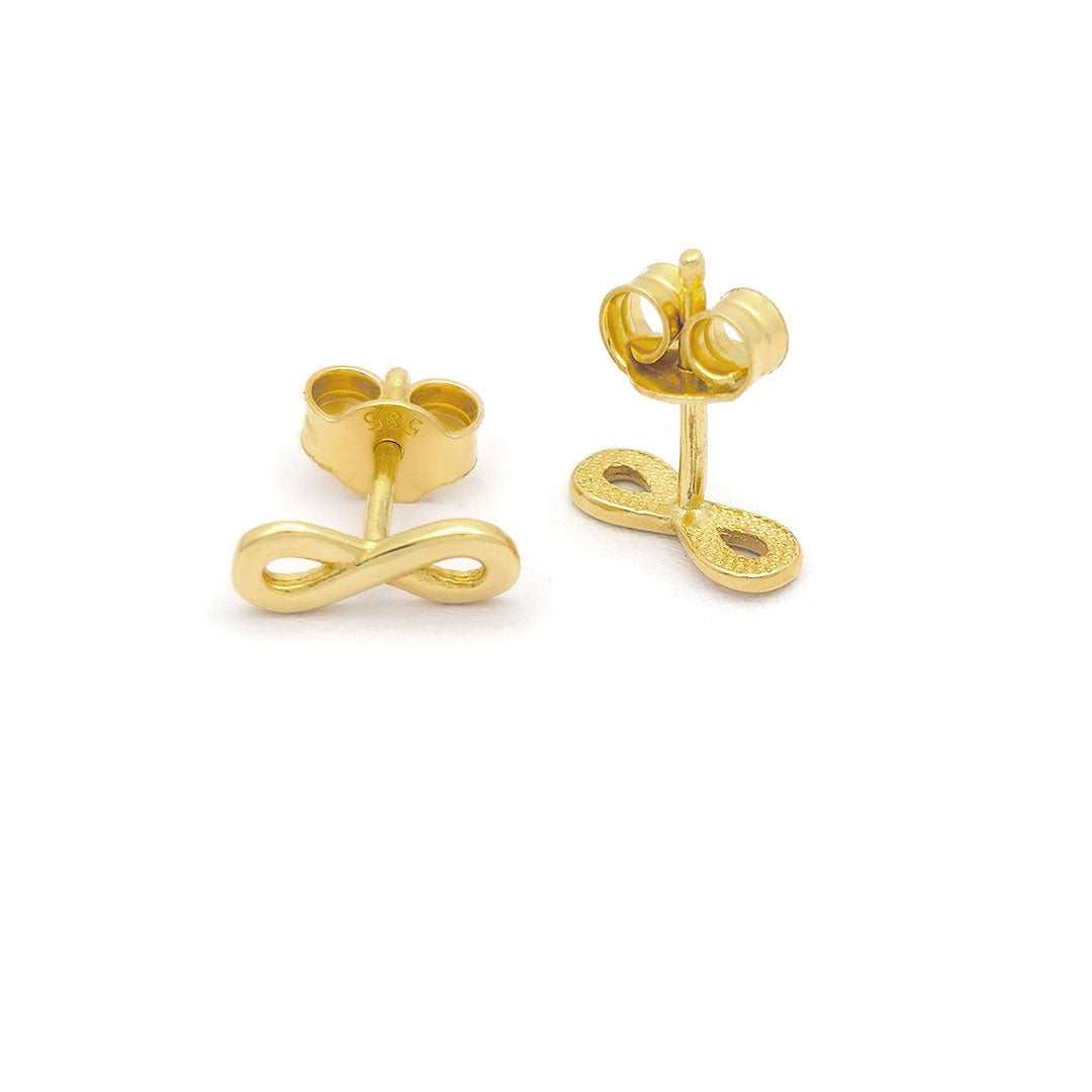 14k Infinity Stud Earrings Back