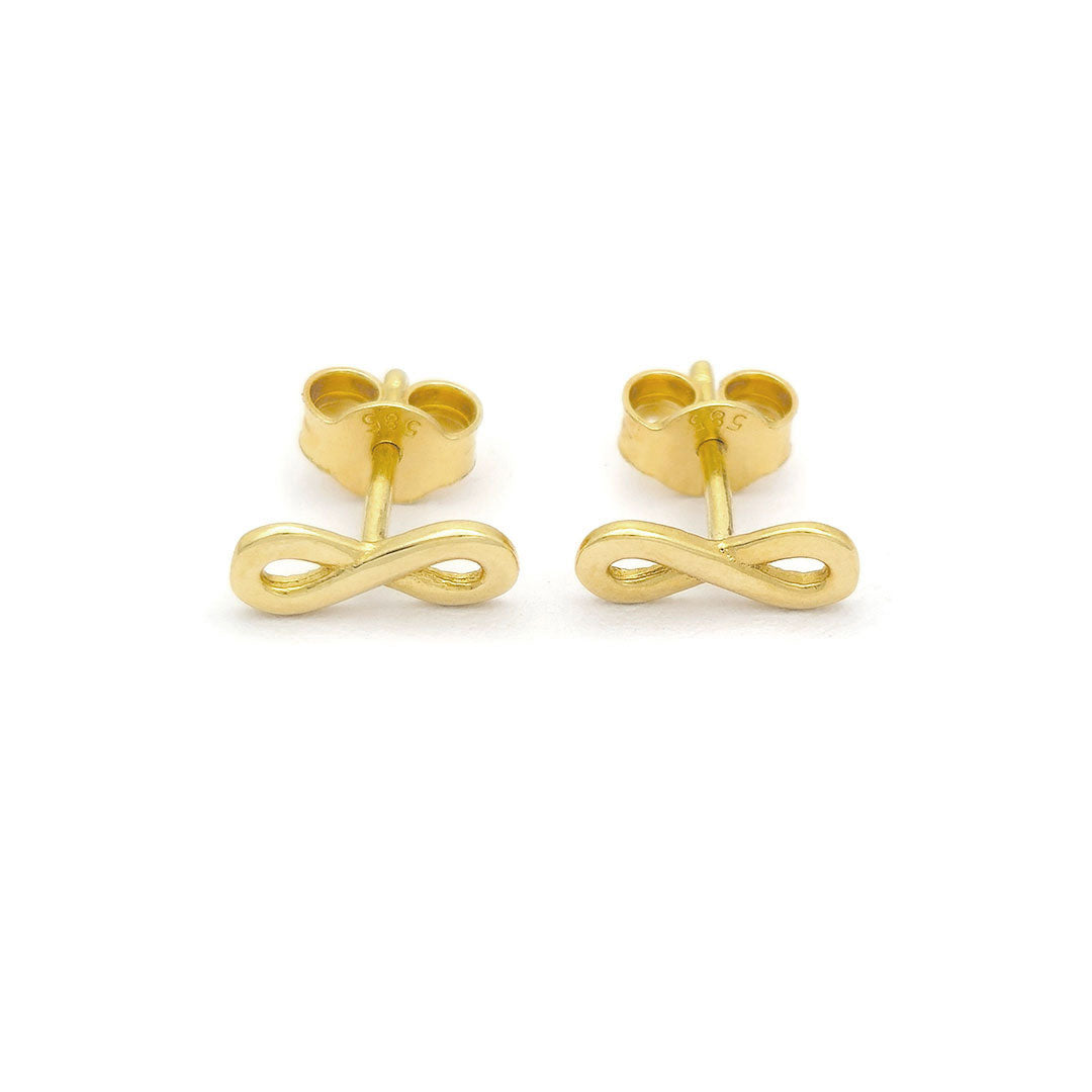 14k Infinity Stud Earrings