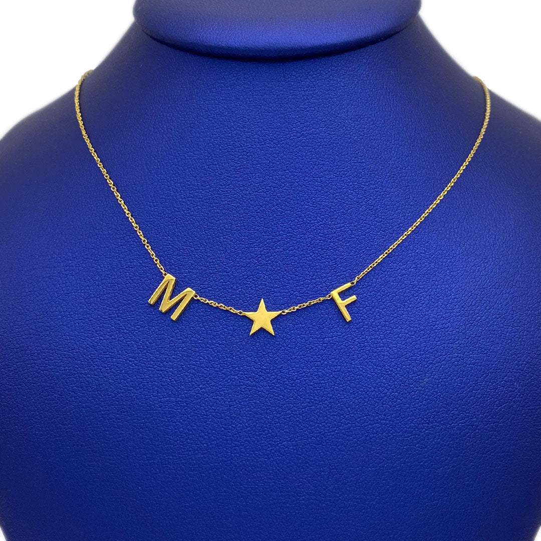 14k Personalized Minimalist Letter & Symbol Necklace