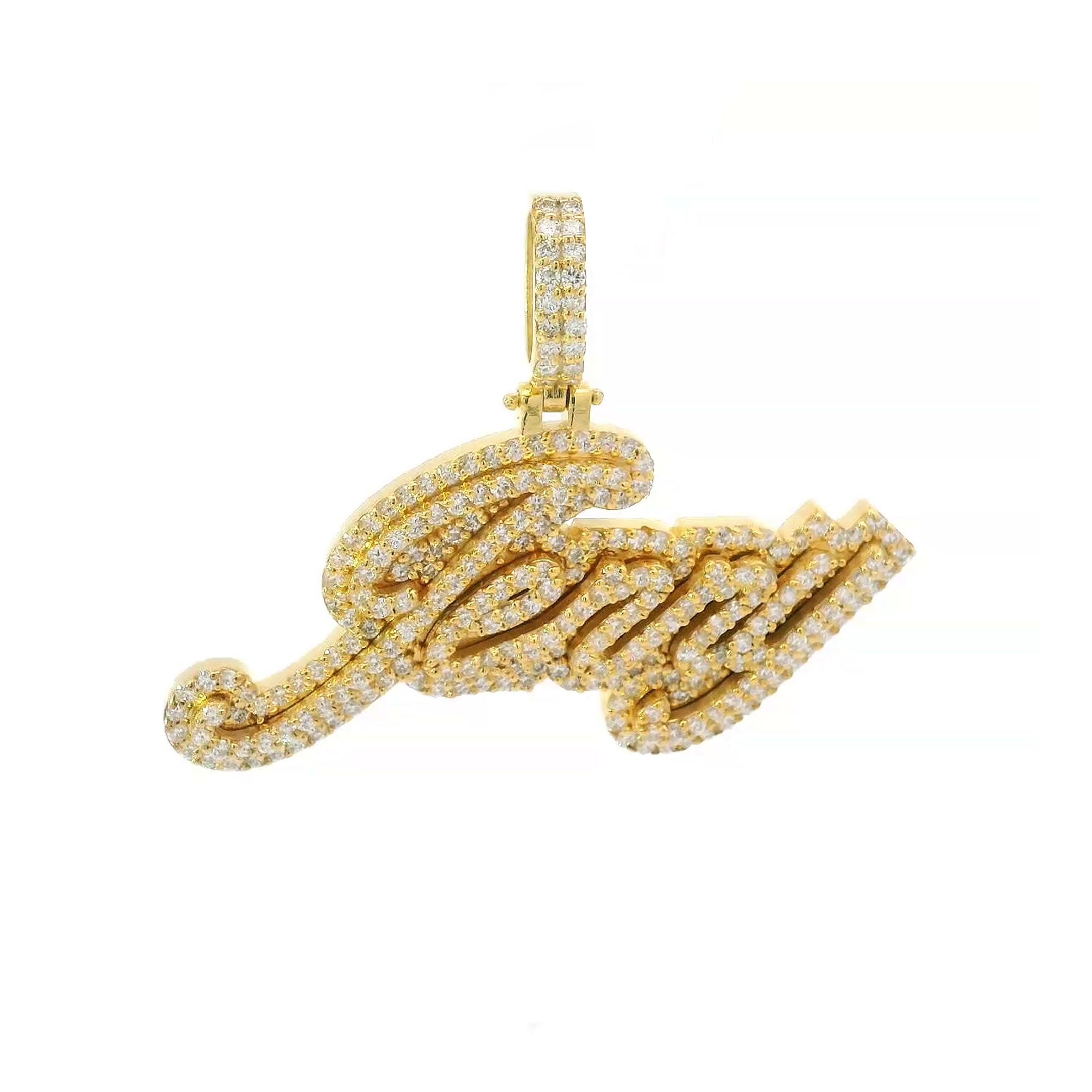 Custom Diamond Cursive Personalized Name Pendant -