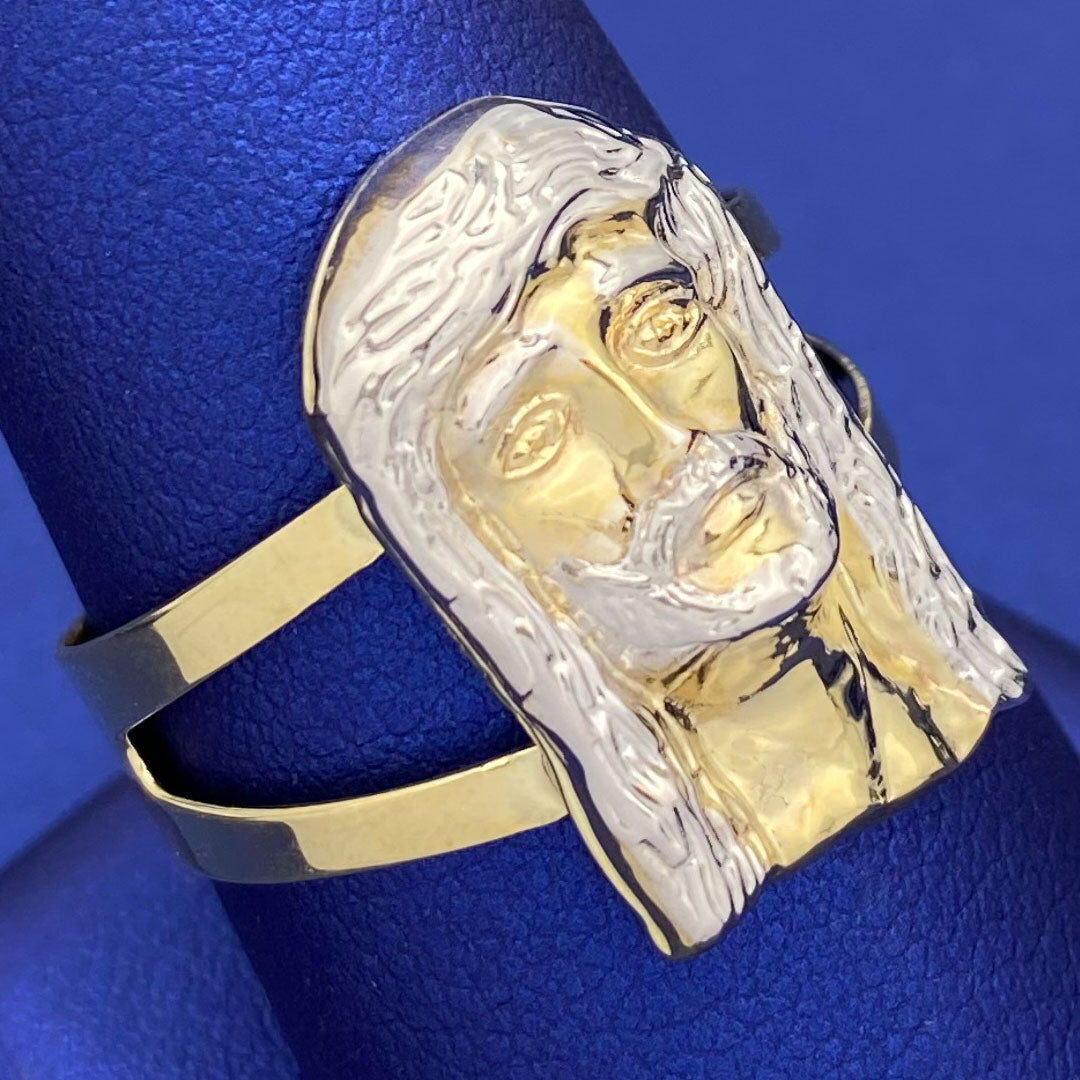 10k Jesus Head Split Ring