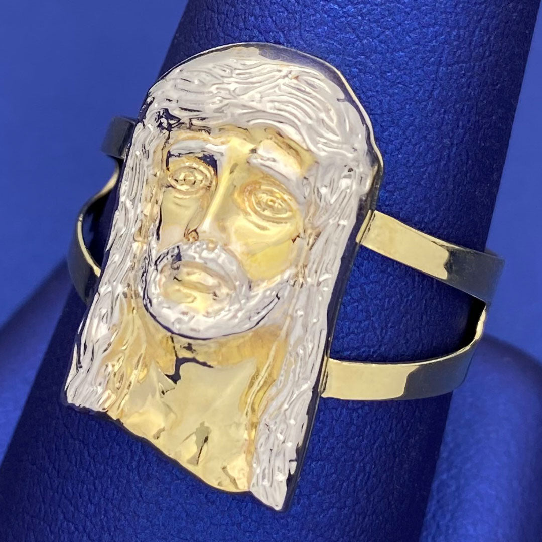 10k Jesus Head Split Ring