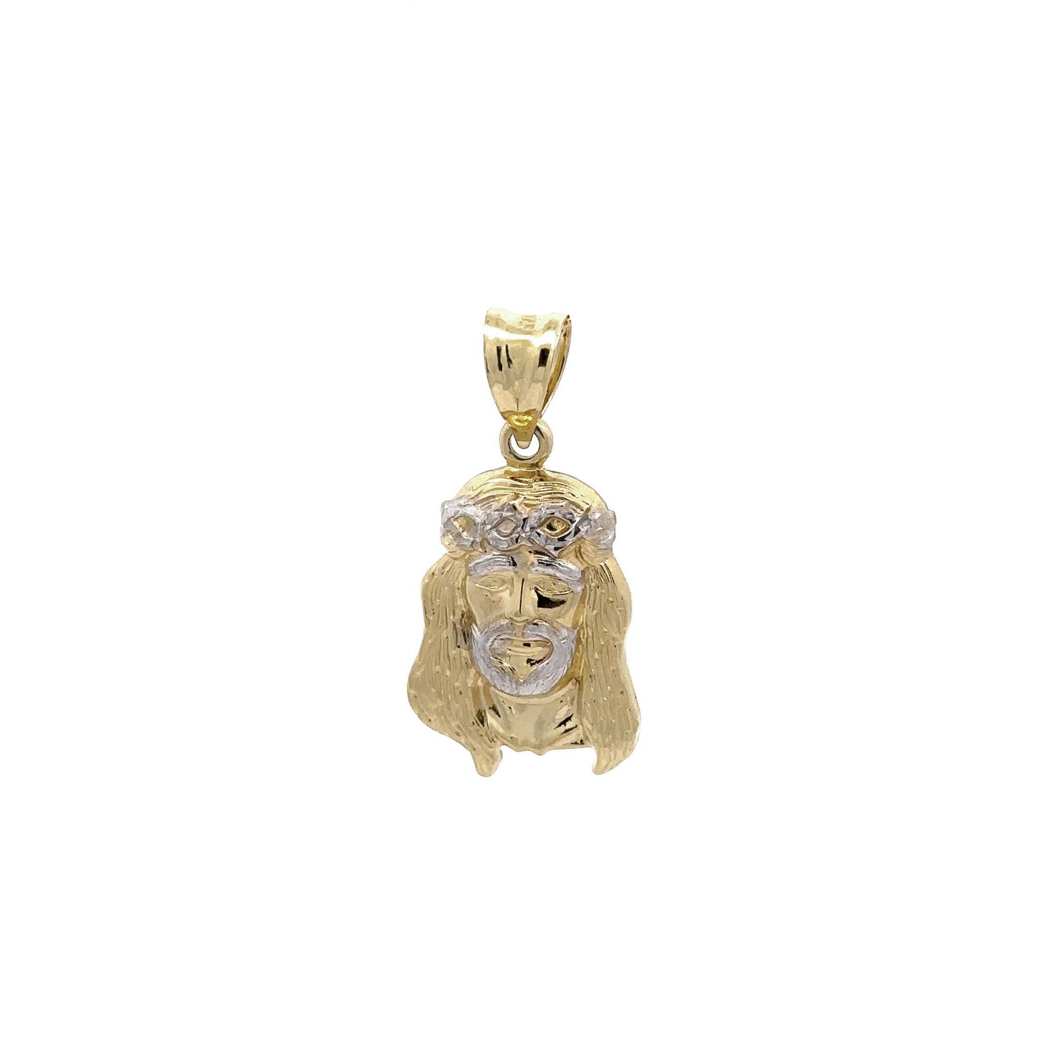 10k Jesus Head Two-tone Pendant