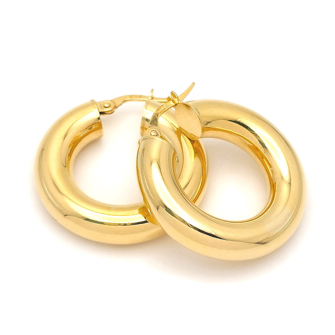 14k Retro Chunky Hoop Earrings