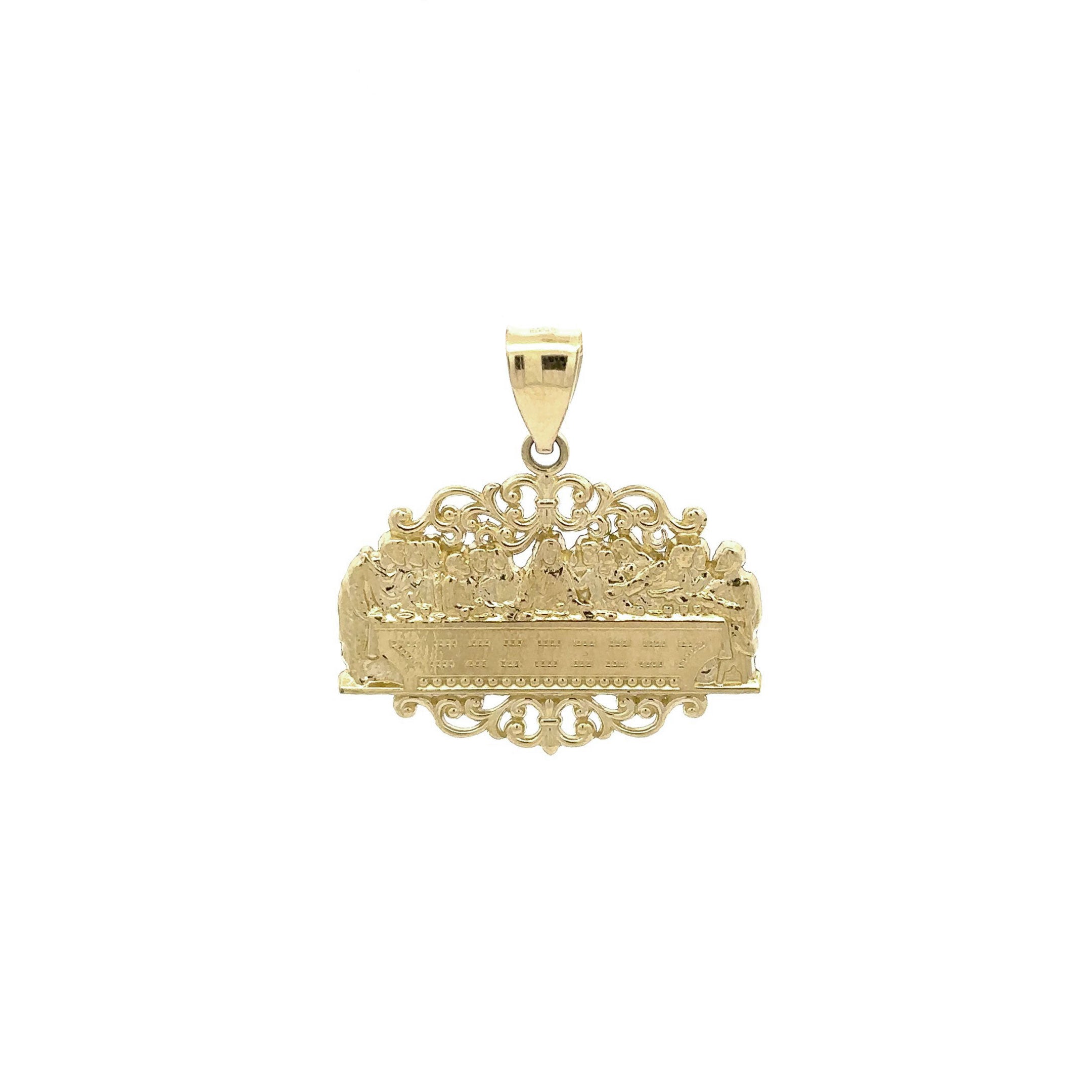 10k Last Supper Filigree Pendant