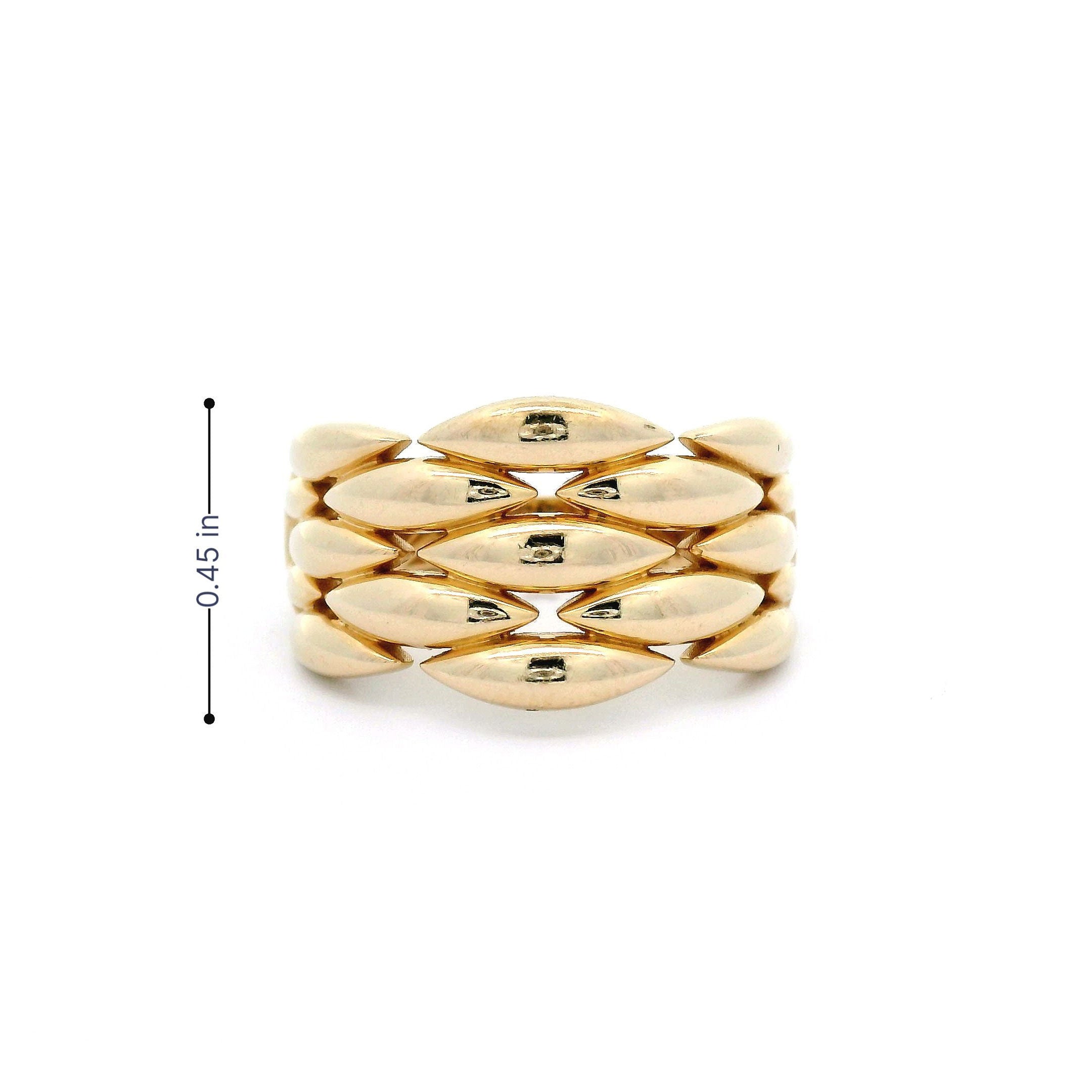 14k Horizontal Marquise Pattern Ring size