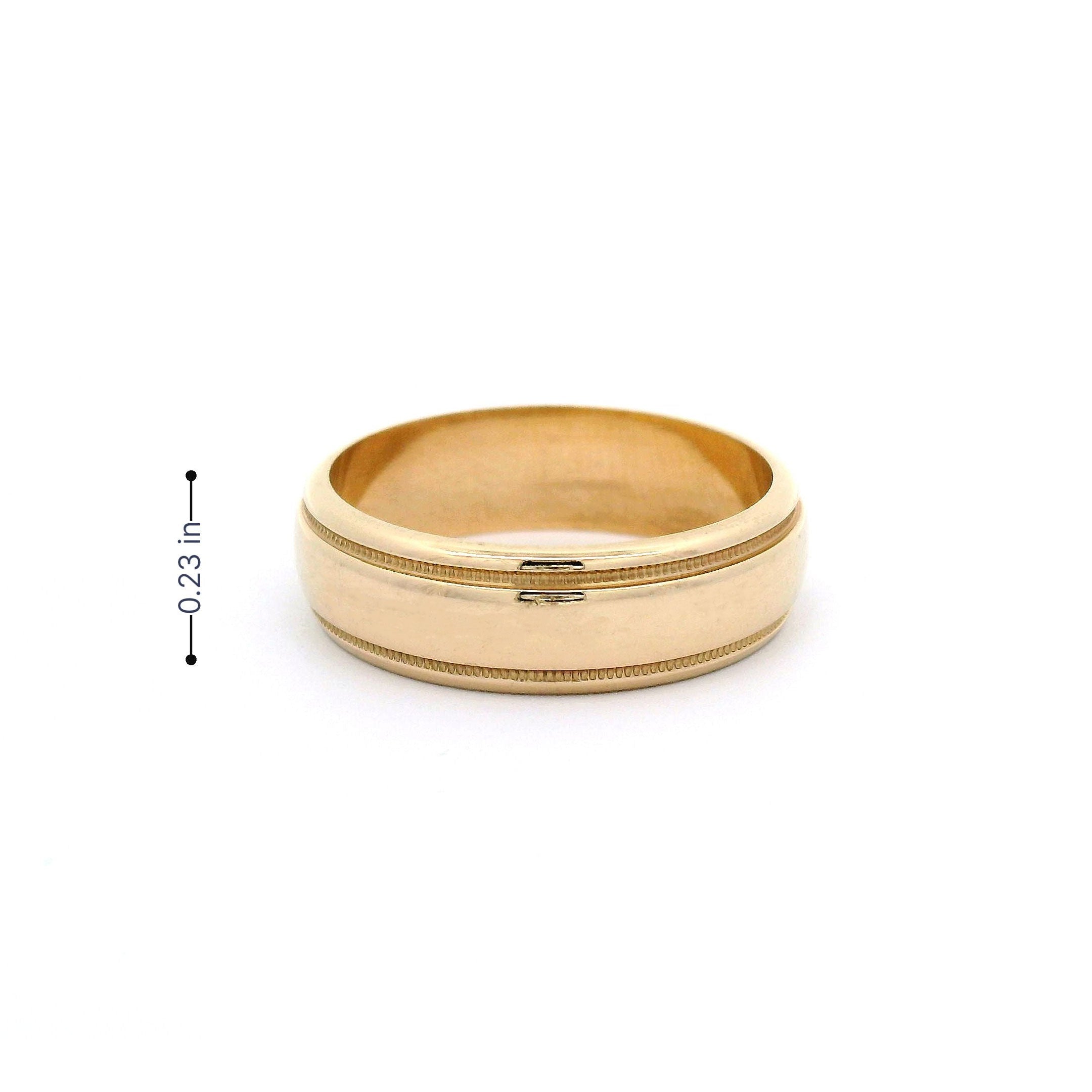 14k Milgrain Eternity Pattern Wedding Band size