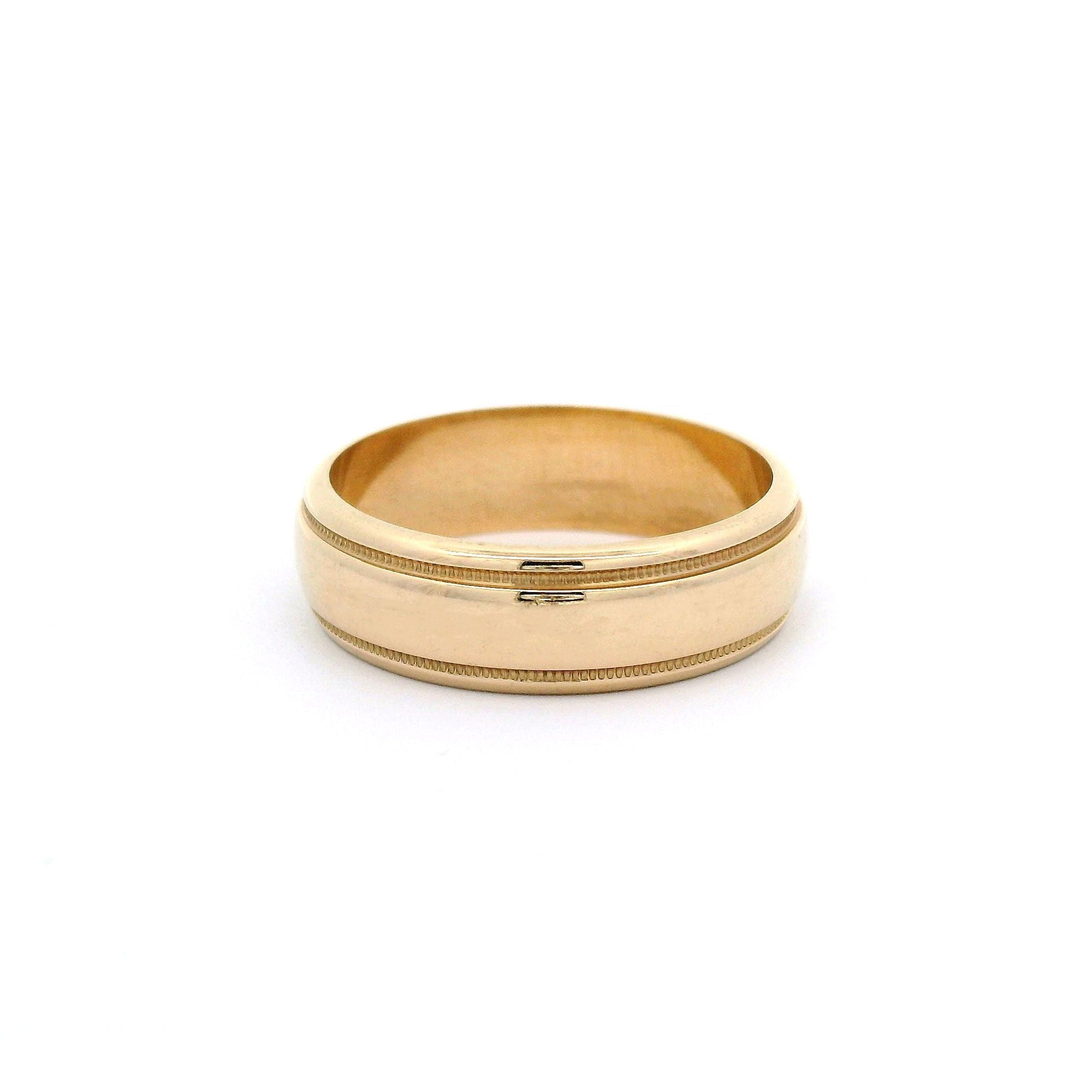 14k Milgrain Eternity Pattern Wedding Band