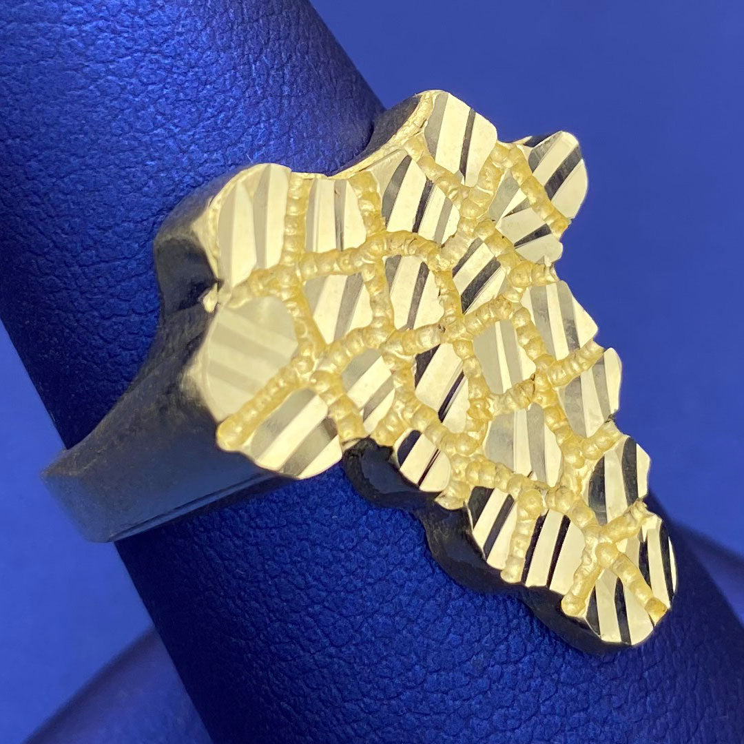 10k Nugget Africa Map Ring – Yellow Brick Empire