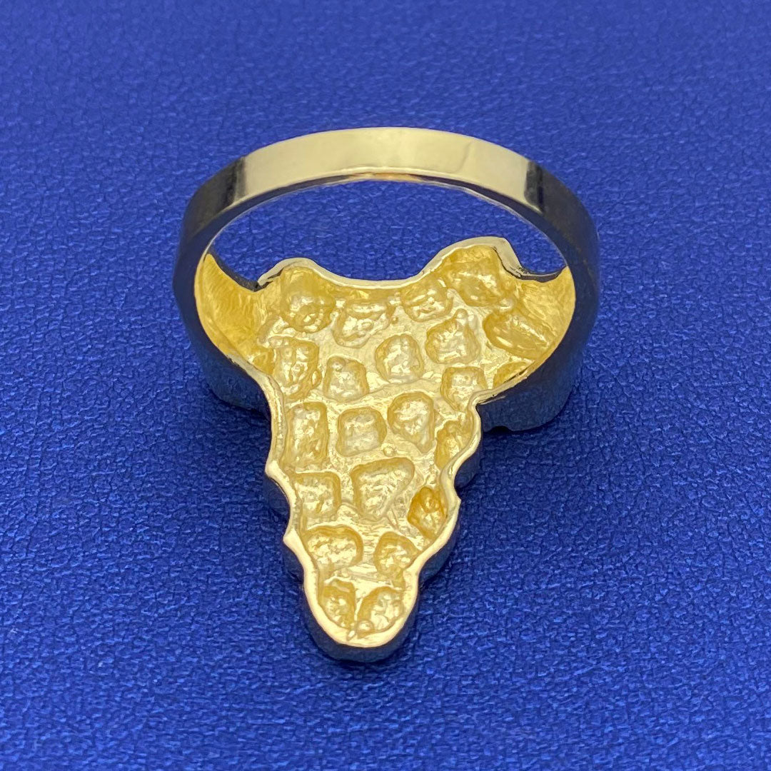 10k Nugget Africa Map Ring