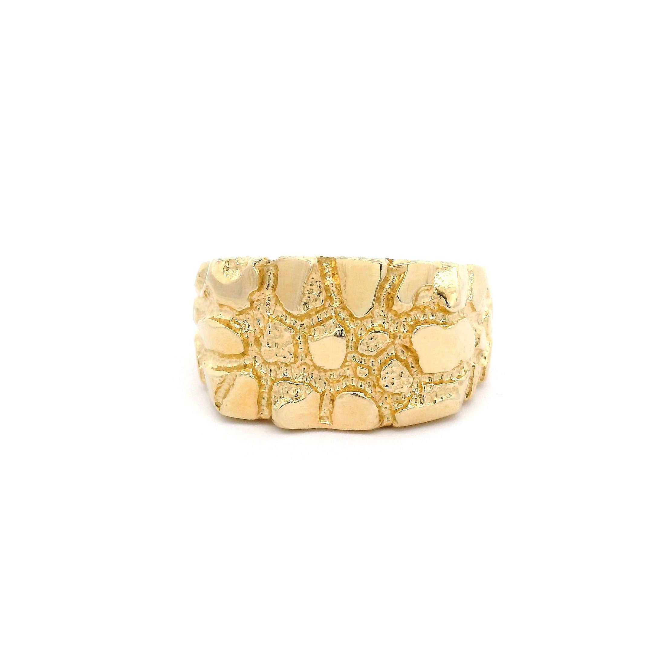 14k Nugget Rectangle Medium Ring