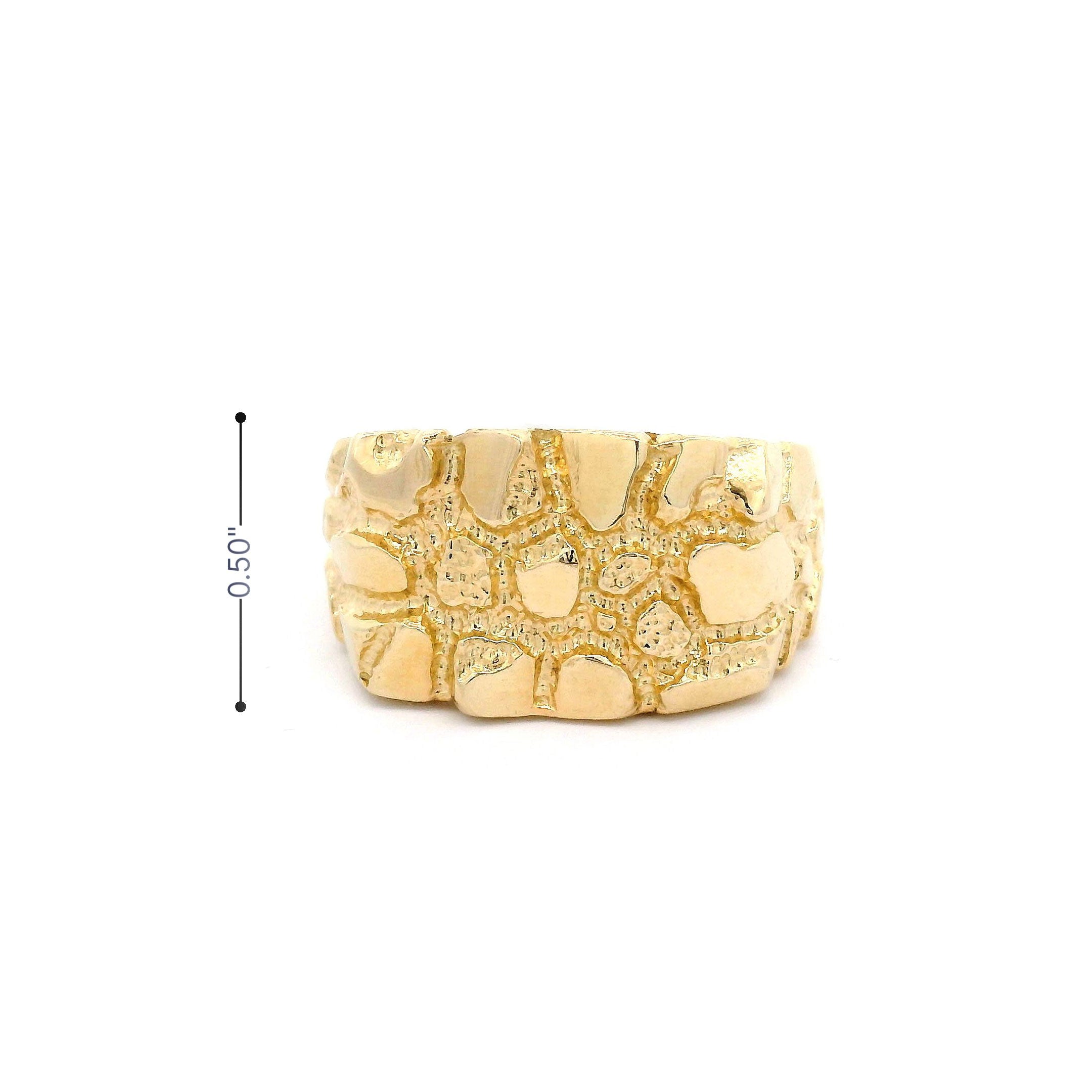 14k Nugget Rectangle Medium Ring Size