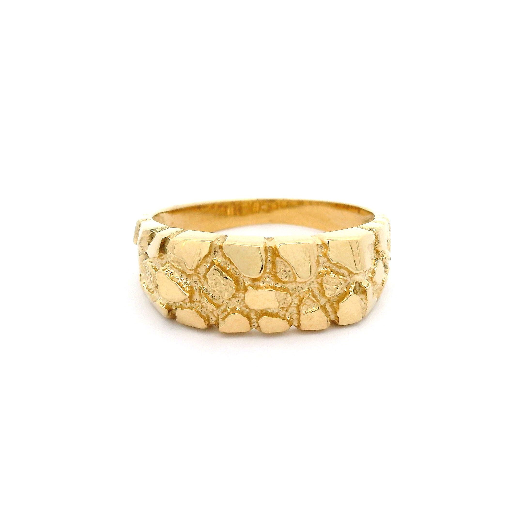 14k Nugget Rectangle Small Ring